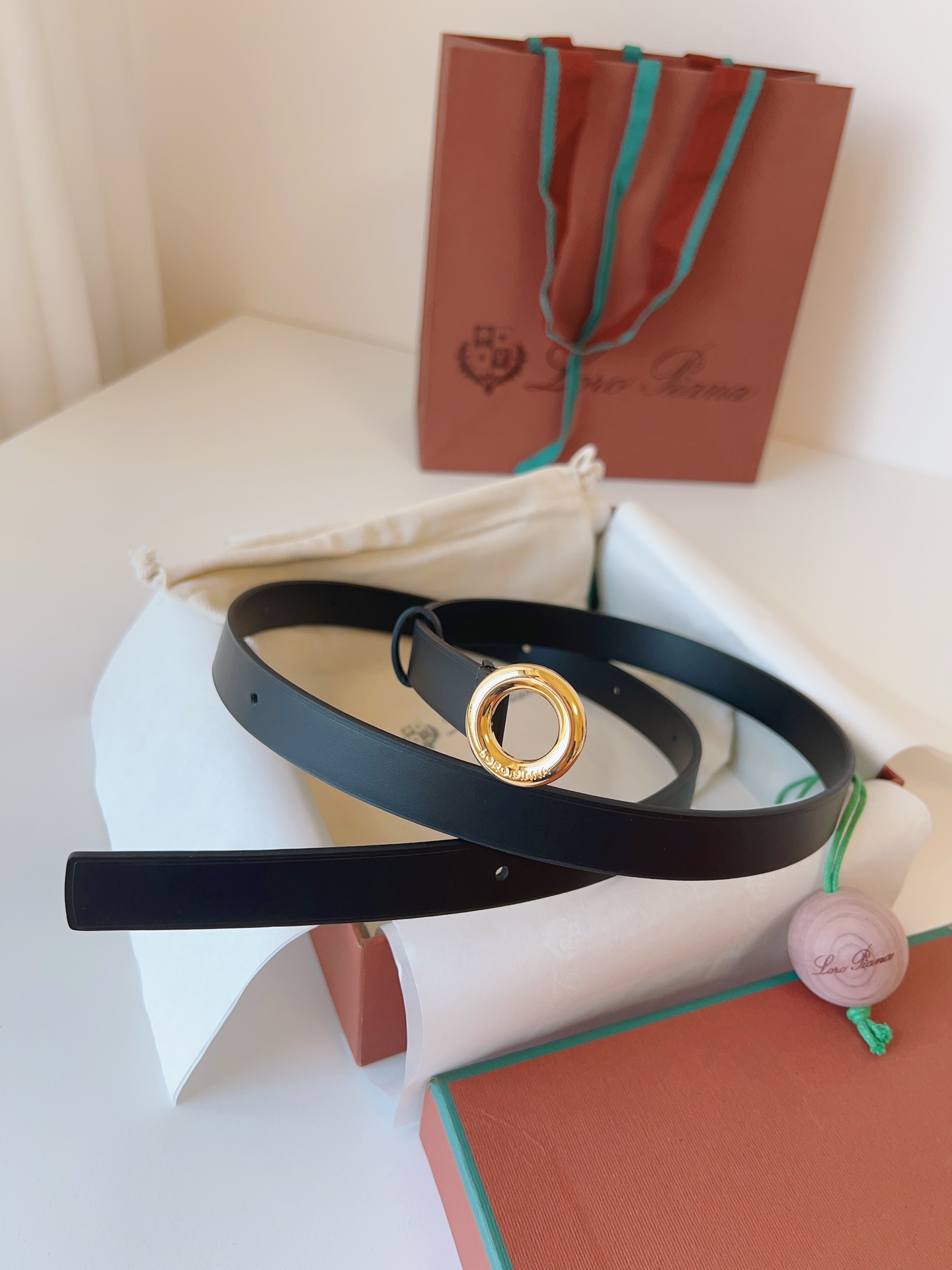 Loro Piana Alsavel Leather Belt with Palladium-Finished Buckle, 2.0cm Width 2 i1728162068 4132 0