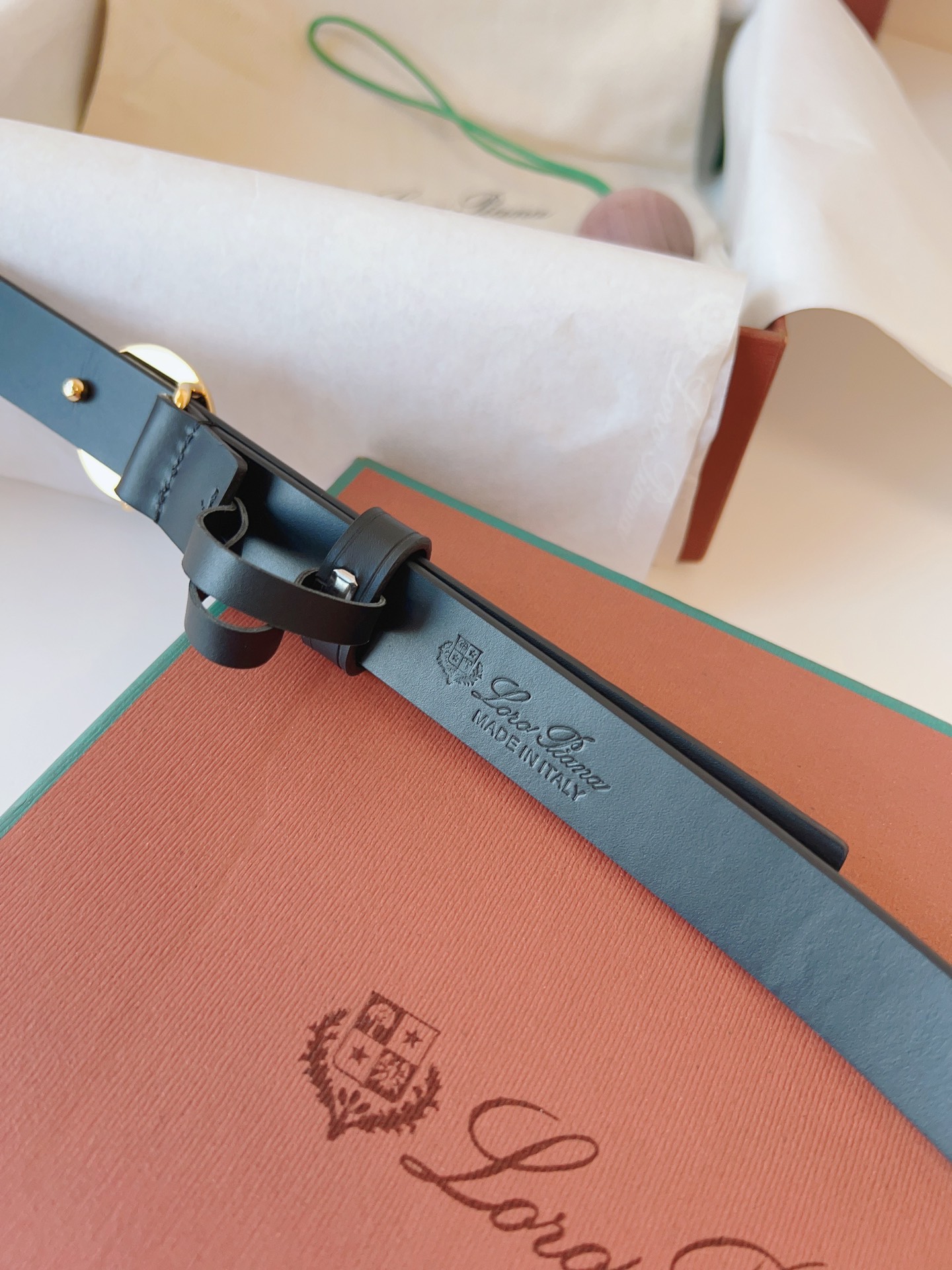 Loro Piana Alsavel Leather Belt with Palladium-Finished Buckle, 2.0cm Width 5 i1728162068 8204 3