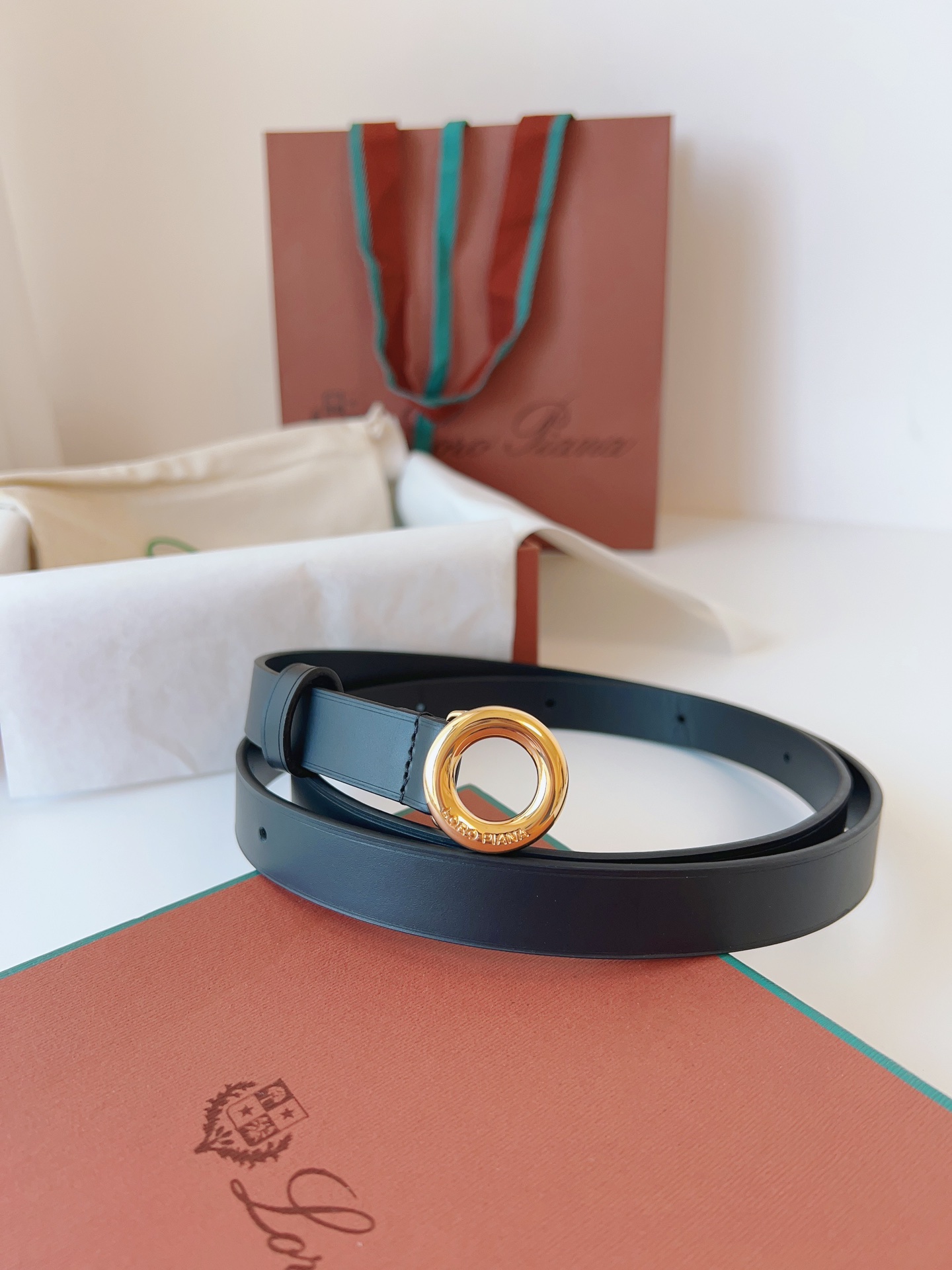 Loro Piana Alsavel Leather Belt with Palladium-Finished Buckle, 2.0cm Width 9 i1728162068 8660 7