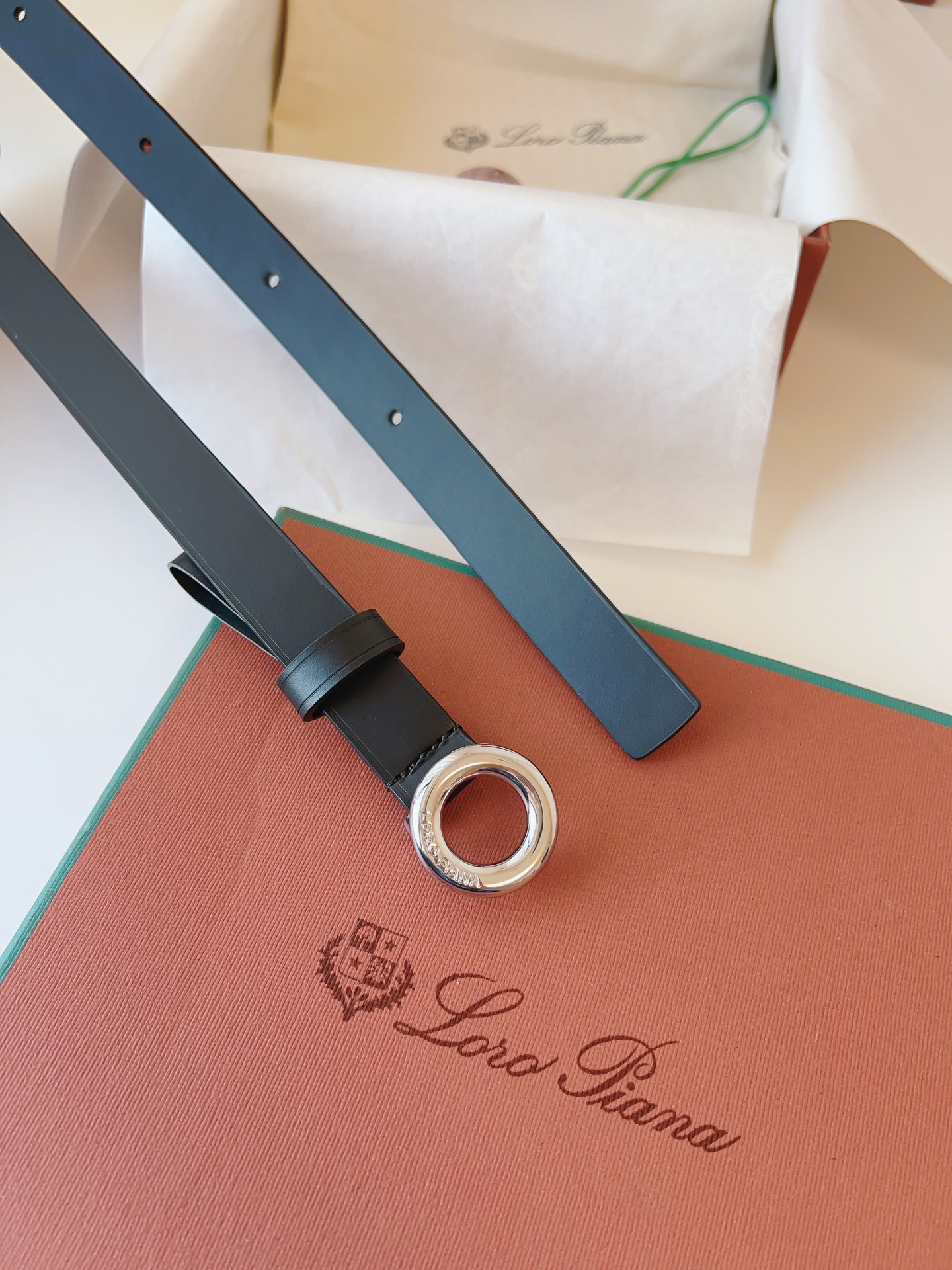 Loro Piana Men's Alsavel Leather Belt with Palladium Buckle, 2.0cm Width 7 i1728162090 7090 5