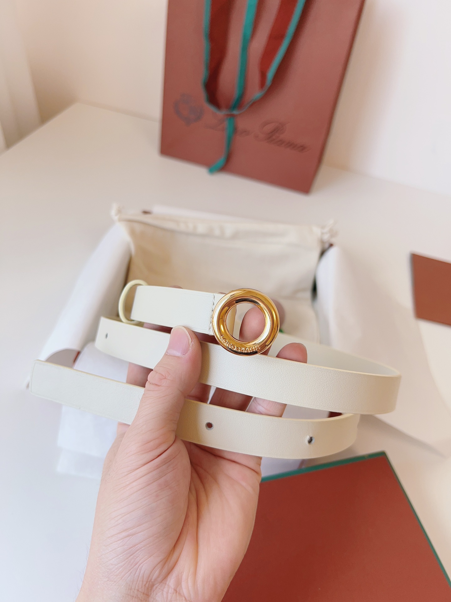 Loro Piana Alsavel Leather Belt with Palladium Buckle - Classic Style, 2.0cm 8 i1728162182 4202 6