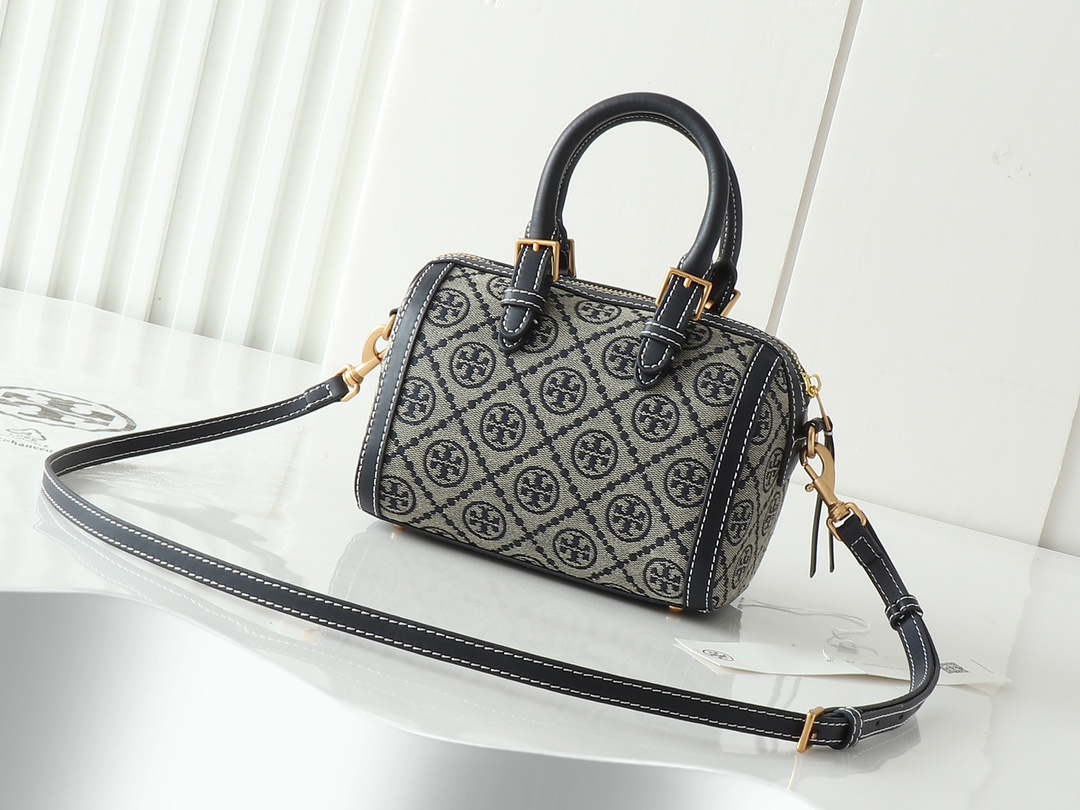 Tory Burch T Monogram Mini Jacquard Barrel Bag - Comprehensive 4