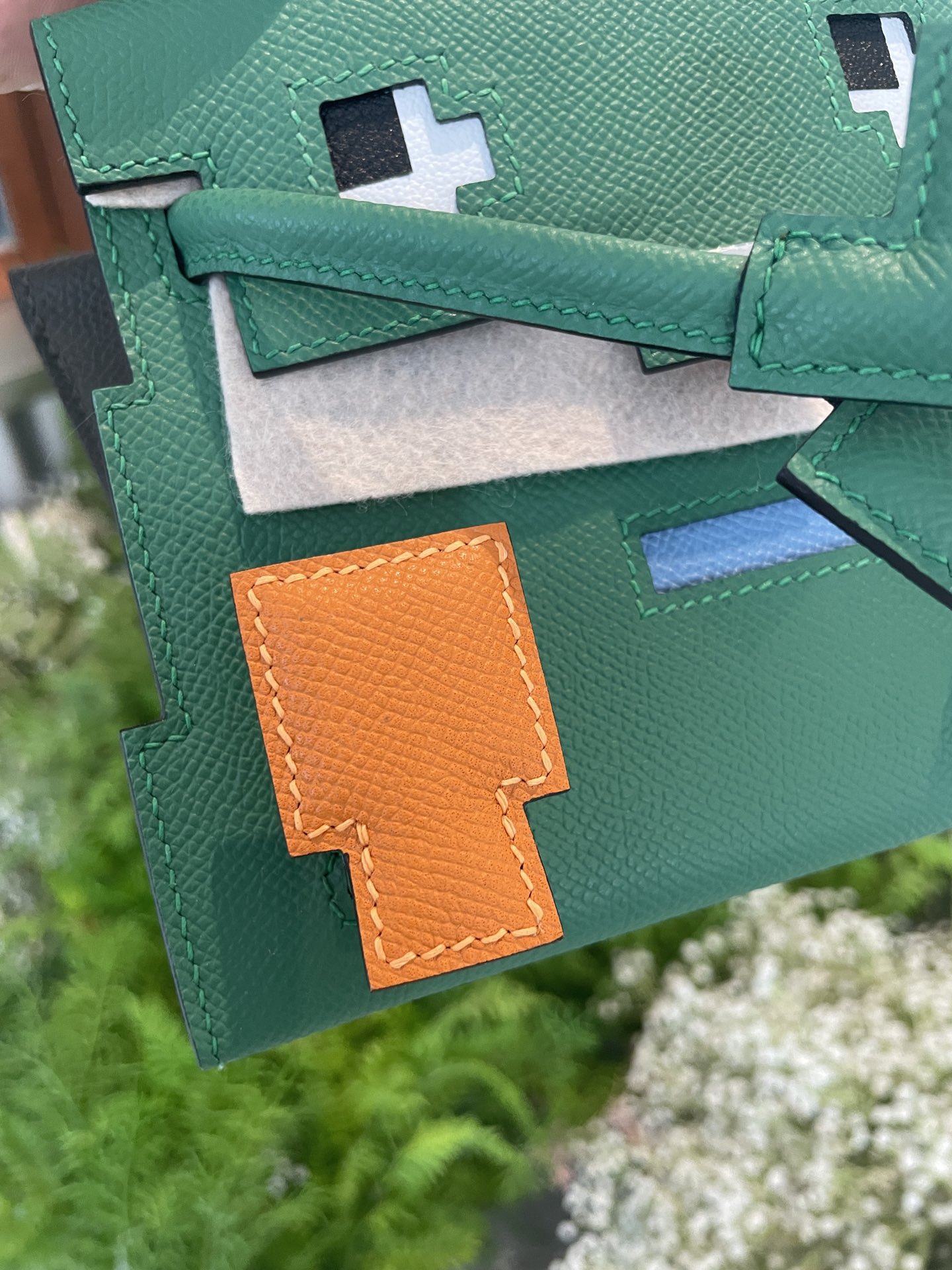 Hermès Mosaic doll bag, ready stock frog green, customer order delivery real shot