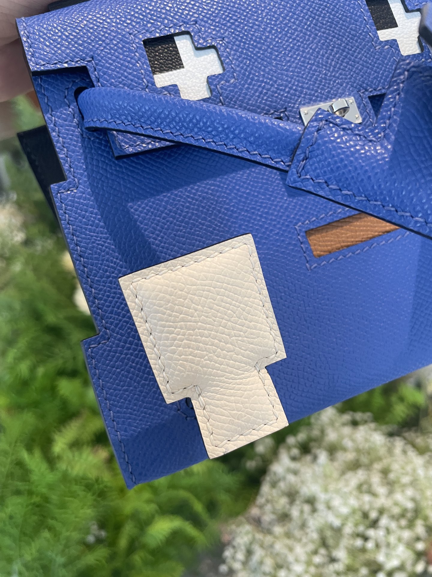Hermès Mosaic doll bag, spot electric blue, customer order and delivery real shot