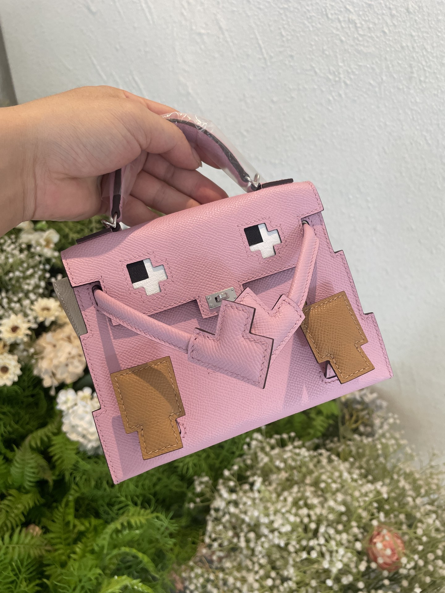 Hermès Mosaic doll bag, spot mallow purple, customer order and delivery real shot