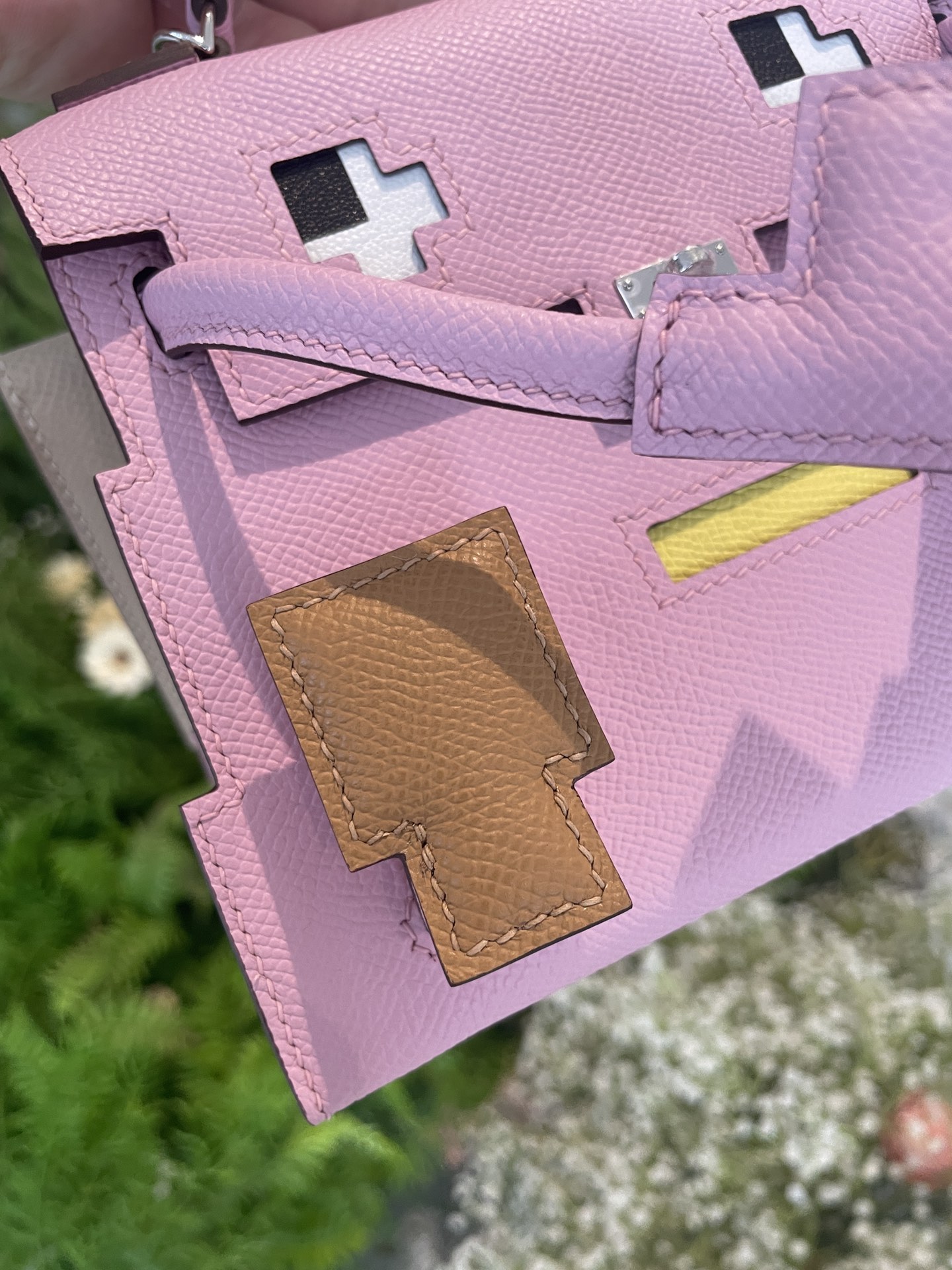Hermès Mosaic doll bag, spot mallow purple, customer order and delivery real shot