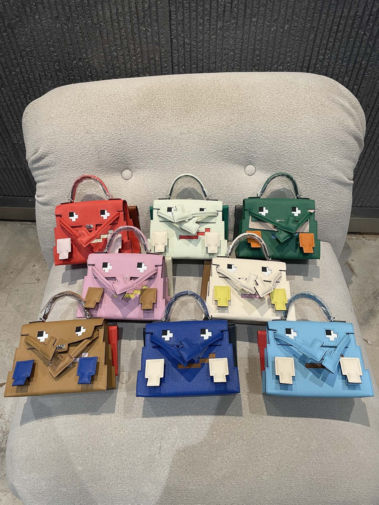 Hermès Mosaic doll bag, 8 major color series are shipped from the counter, real shots of customer orders and shipments