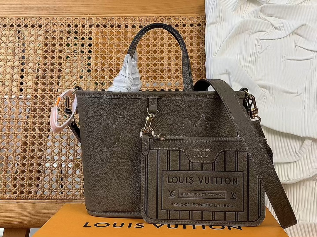 Louis Vuitton LV Neverfull Borse Borsette Replica del designer di negozi
 Khaki M12109