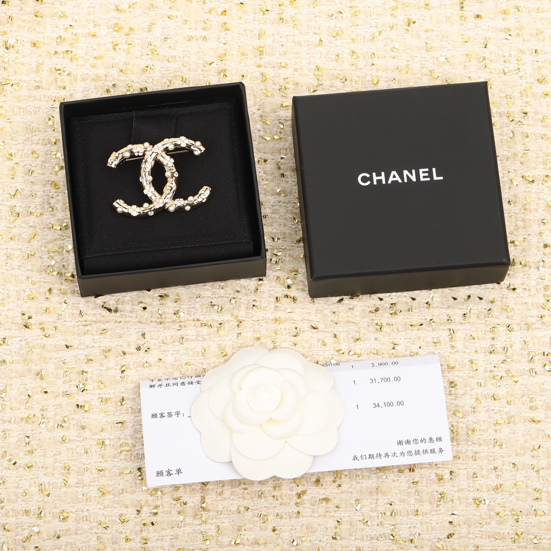 La mejor réplica al por mayor
 Chanel Joyas Broche Amarillo Latón