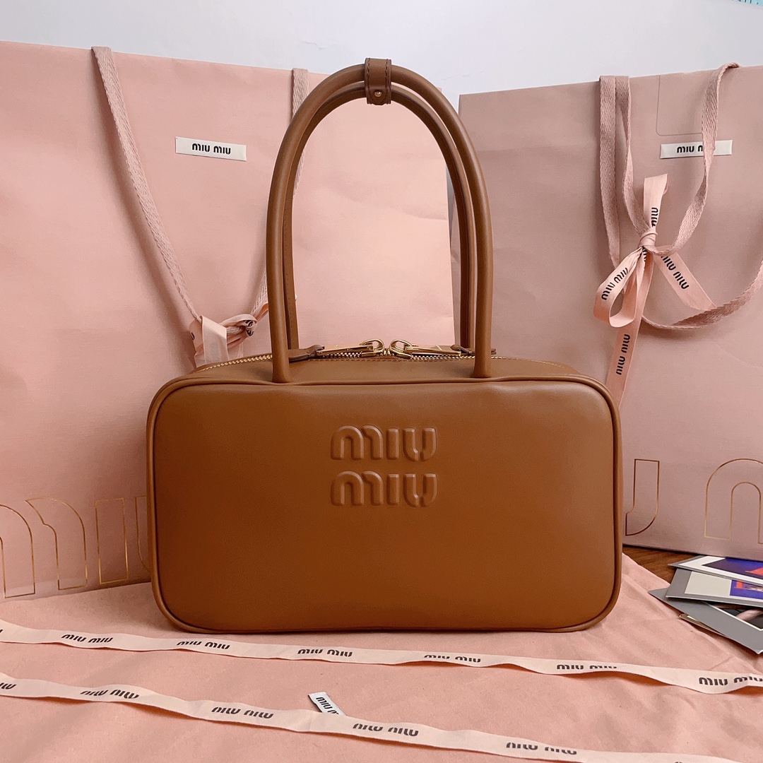 MiuMiu Bags Briefcase Calfskin Cotton Cowhide Fashion