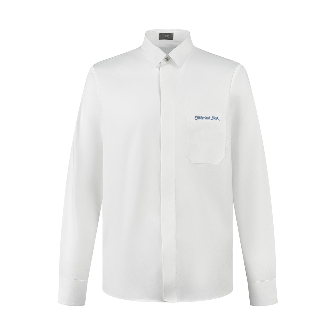 We provide Top Cheap AAA
 Dior Clothing Shirts & Blouses Blue Dark White Embroidery Cotton