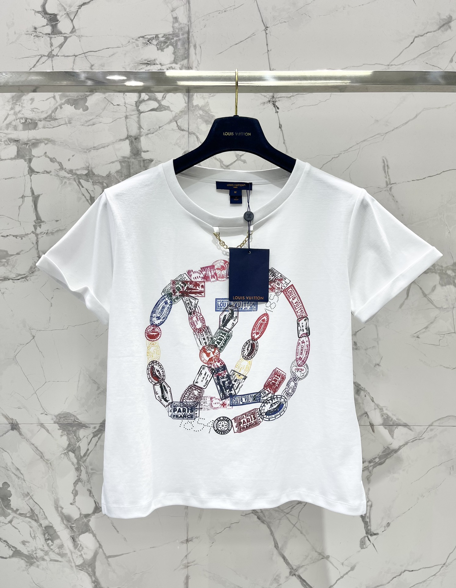 Louis Vuitton AAAAA+
 Kleding T-Shirt Afdrukken Katoen Herfst/winter collectie Fashion Kettingen