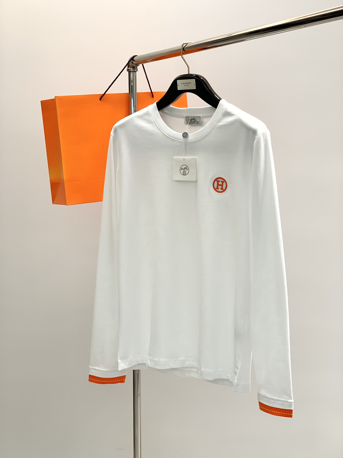 Hermes Kleding T-Shirt online te koop
 Borduurwerk Herfstcollectie Fashion Lange mouw