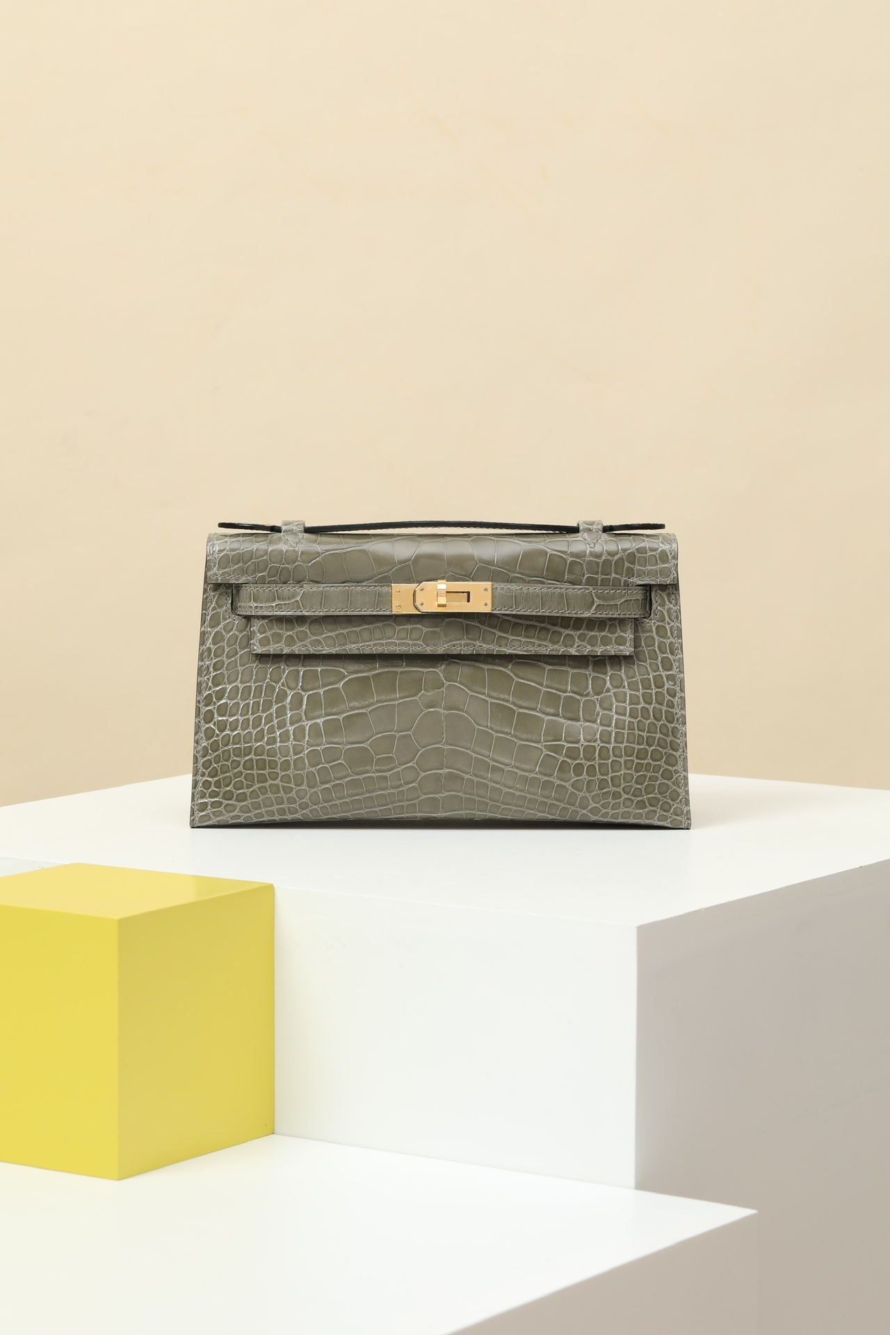 Hermes Kelly Borsette Borse Crossbody & Borse a Tracolla Oro Grigio Turtle Dove Grey Mini