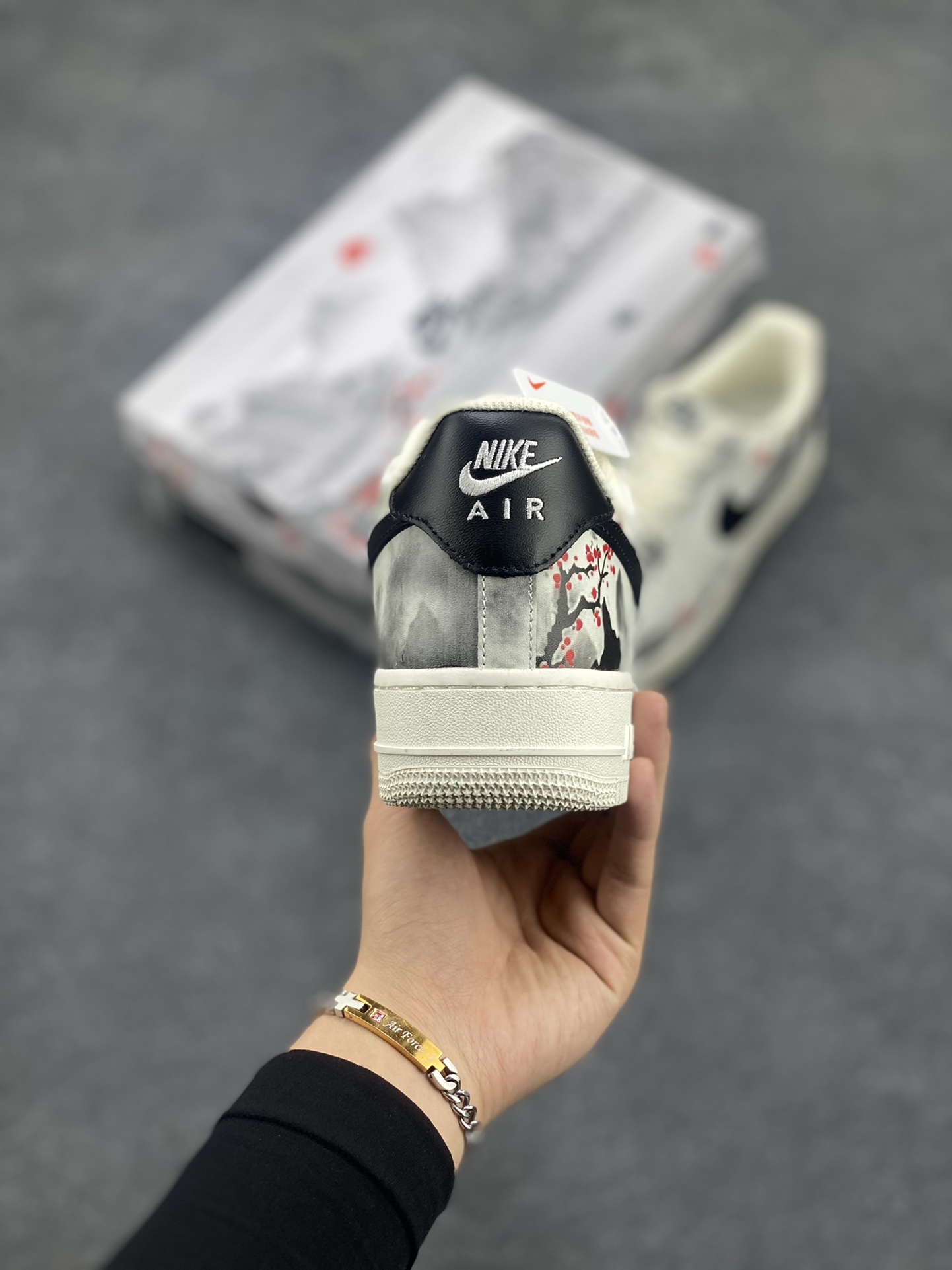 图片[4]-Nike Air Force 1 Low’07 国潮 水墨画配色 空军一号低帮休闲板鞋 定制皮料 原厂3D打印 3M反光 定制鞋盒 原楦原纸板 纯正空军版型 内置全掌气垫 货号：BL1522-088 尺码：36 36.5 37.5 38 38.5 39 40 40.5 41 42 42.5 43 44 44.5 45-选品中心