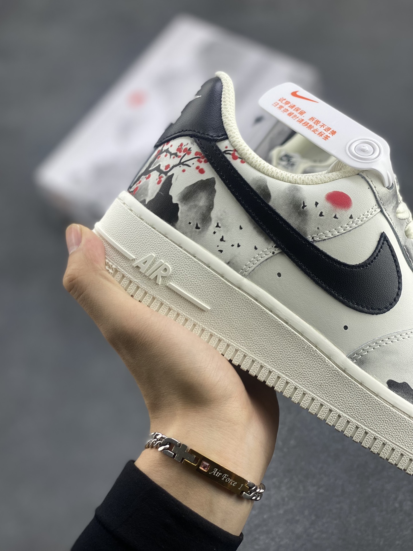 图片[6]-Nike Air Force 1 Low’07 国潮 水墨画配色 空军一号低帮休闲板鞋 定制皮料 原厂3D打印 3M反光 定制鞋盒 原楦原纸板 纯正空军版型 内置全掌气垫 货号：BL1522-088 尺码：36 36.5 37.5 38 38.5 39 40 40.5 41 42 42.5 43 44 44.5 45-选品中心