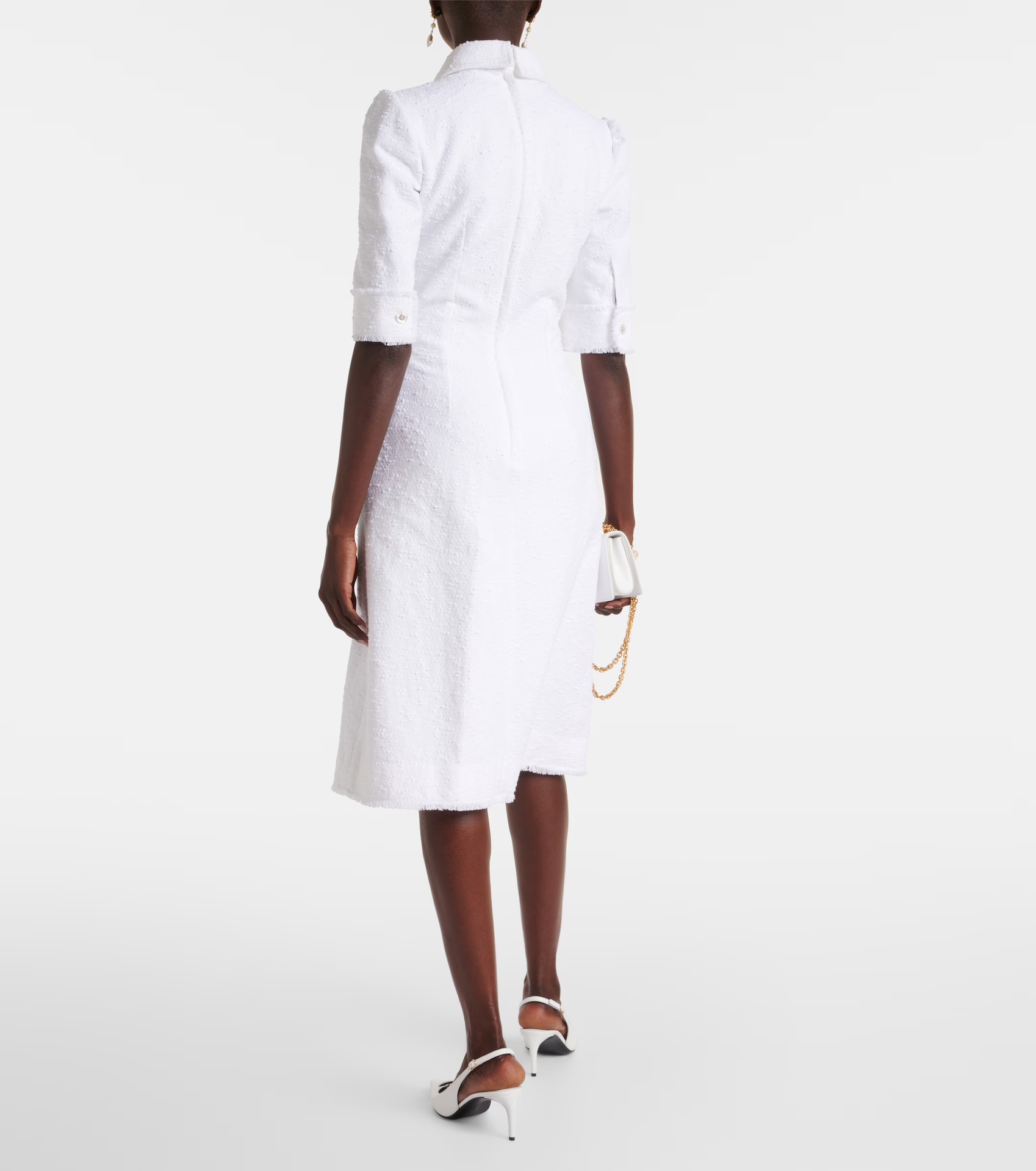 “New Packaged DG Women’s Suit with White Swipe Short Sleeve Custom Buttons” - 图片 4
