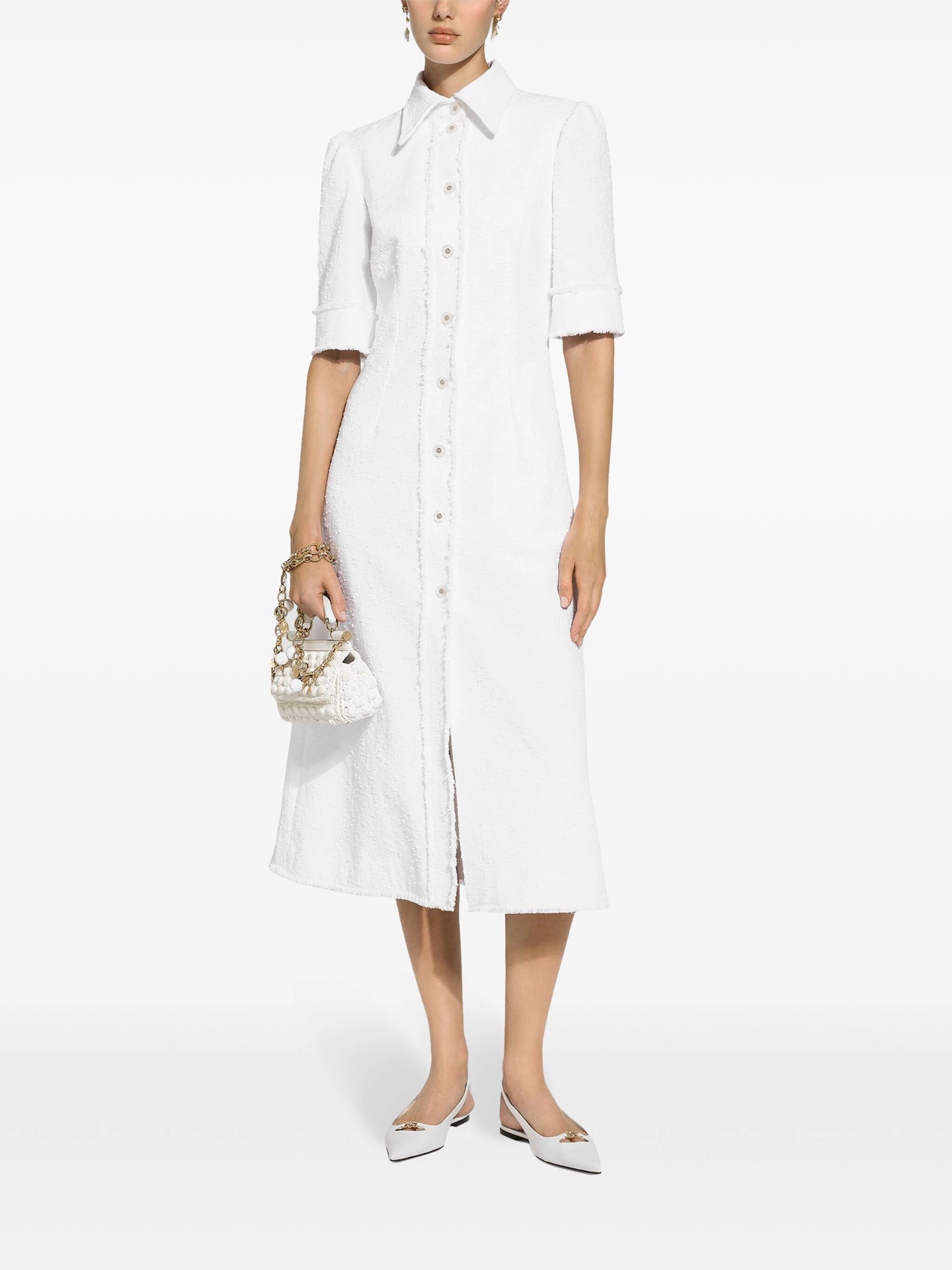 “New Packaged DG Women’s Suit with White Swipe Short Sleeve Custom Buttons” - 图片 7