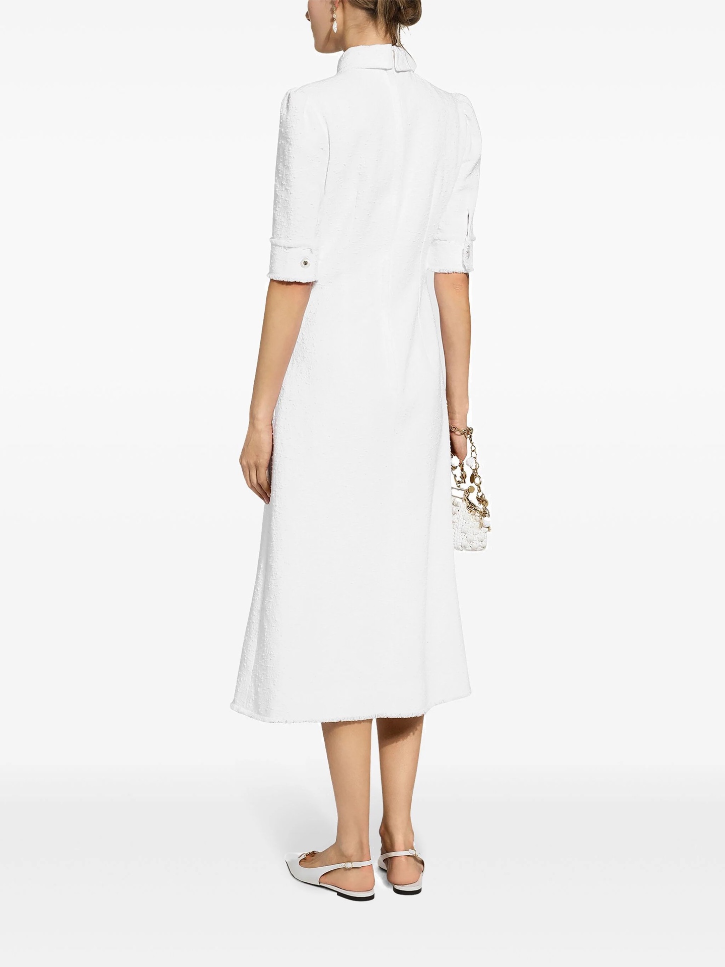 “New Packaged DG Women’s Suit with White Swipe Short Sleeve Custom Buttons” - 图片 6