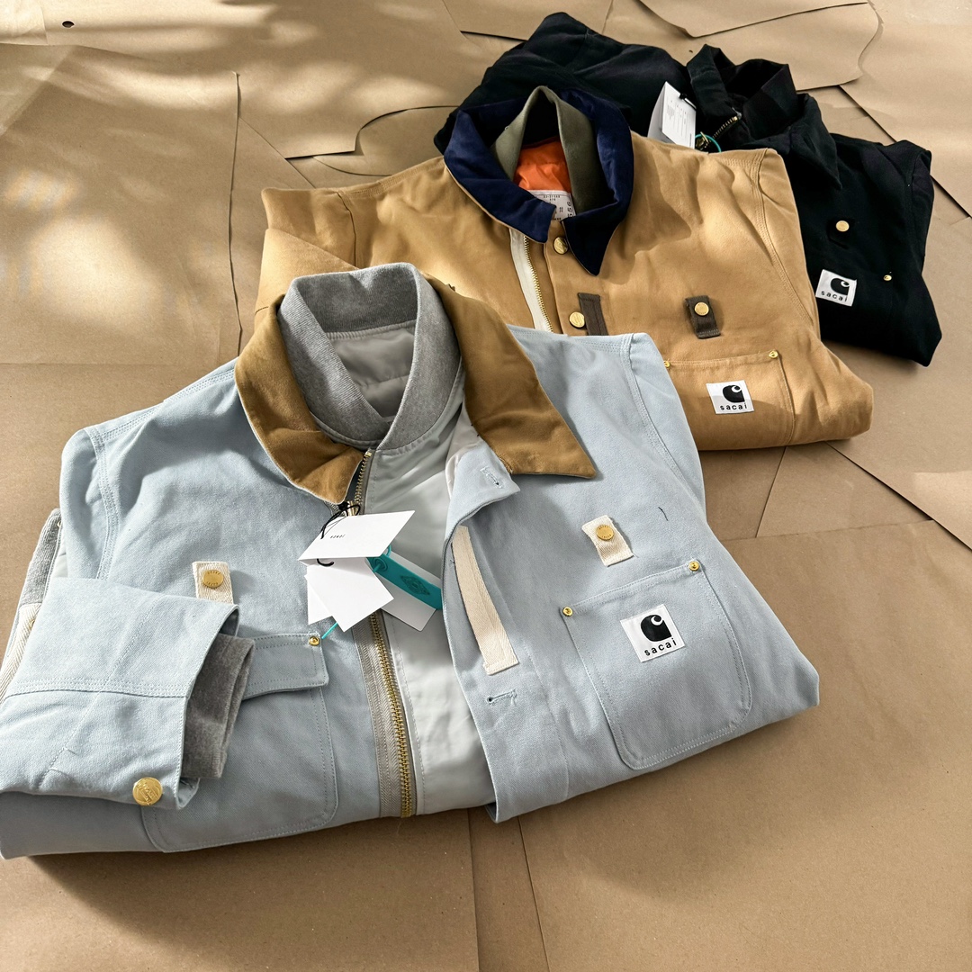 Carhartt Kleding Jas &Jassen Zwart Blauw KhakiName Splijten Unisex Katoen Casual