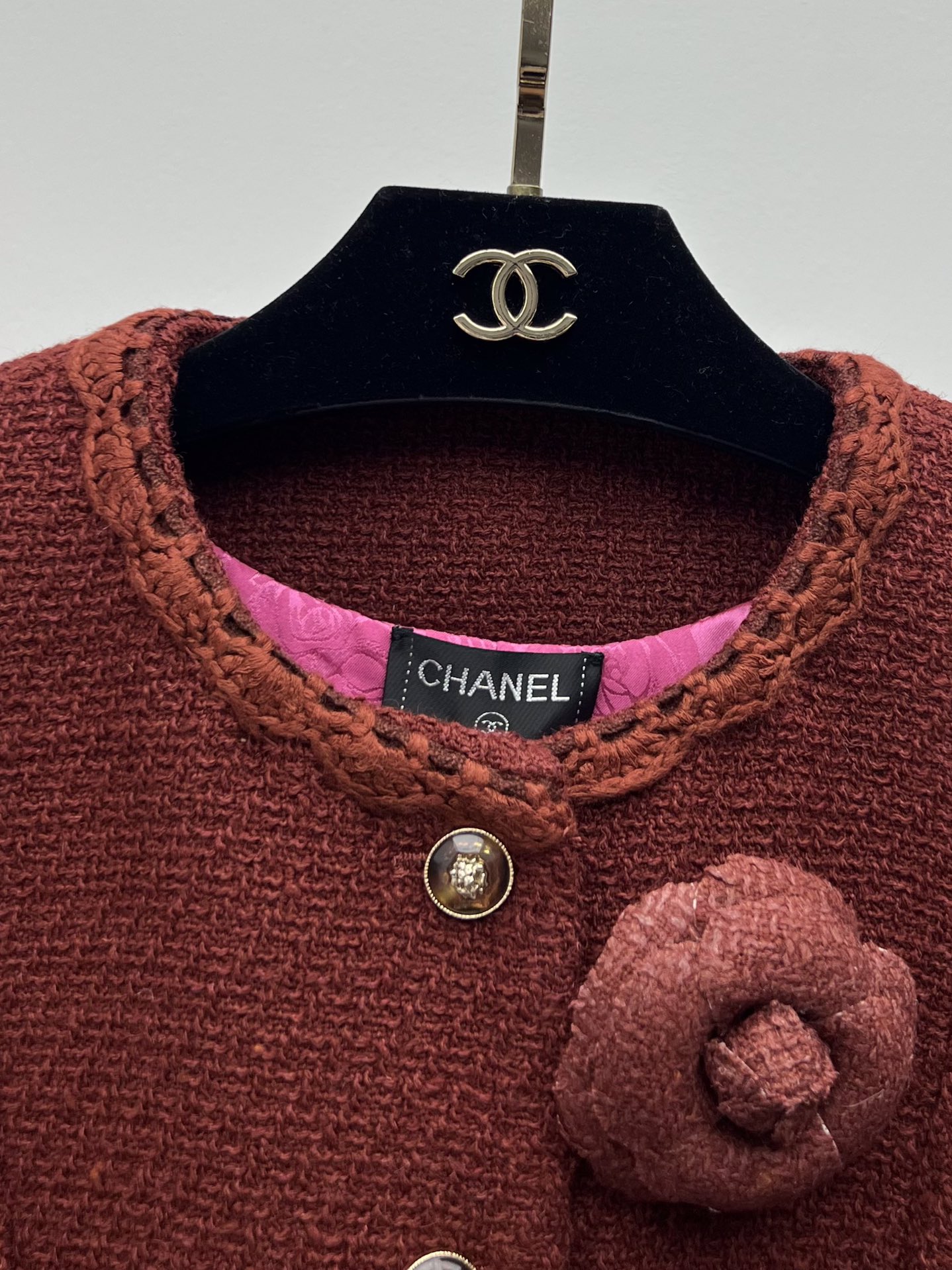 Chanel Red Tweed Sleeveless Waistcoat & Skirt Suit