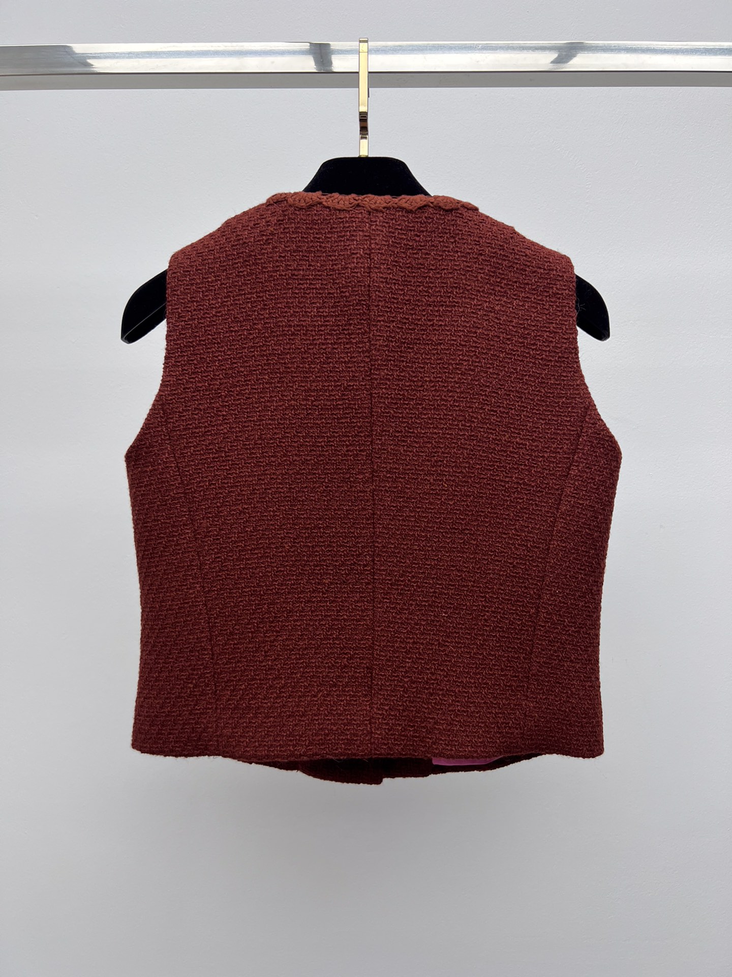 Chanel Red Tweed Sleeveless Waistcoat & Skirt Suit