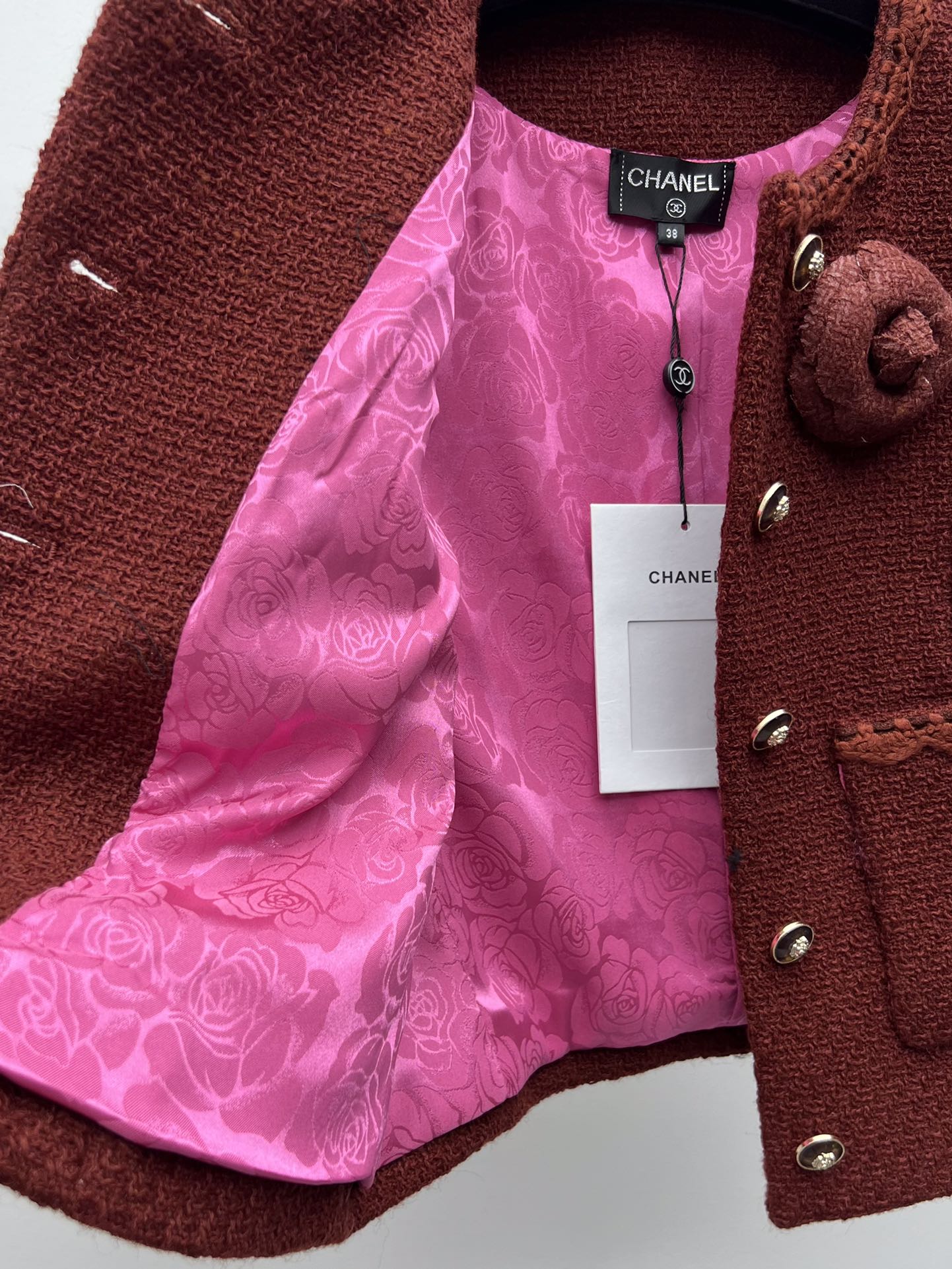 Chanel Red Tweed Sleeveless Waistcoat & Skirt Suit