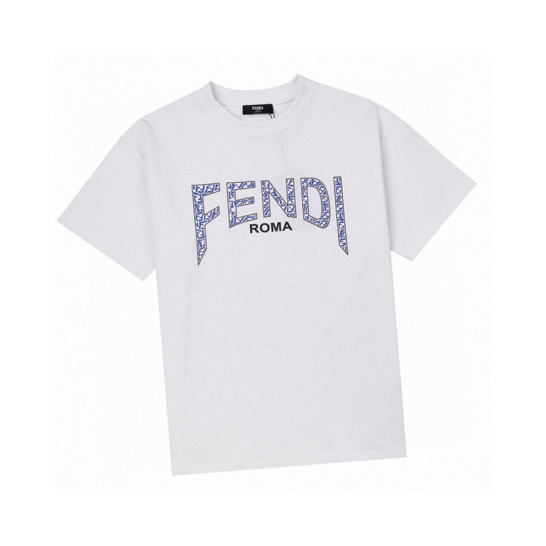 芬迪/Fendi 夏季新品 经典立体印花撞色领短袖T恤