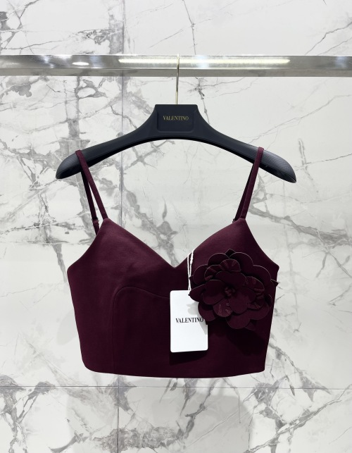 Valentino Burgundy Floral Applique Cami Top, Women's Sleeveless Spaghetti Strap 1 Valentino Burgundy Floral Applique Cami Top, Women's Sleeveless Spaghetti Strap