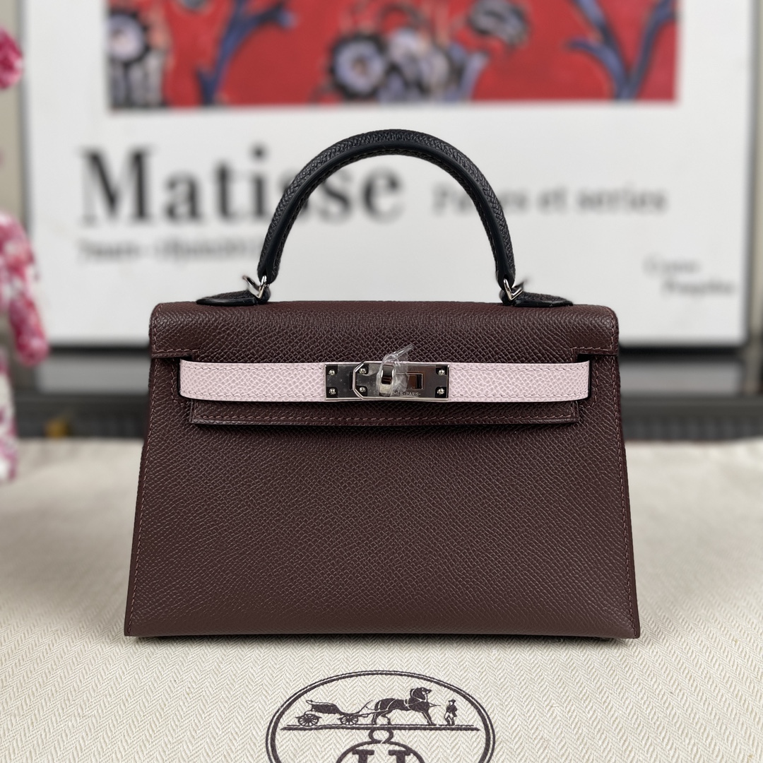 Hermes Kelly Loja
 Preto Borgonha Roxo Vermelho Epsom Mini