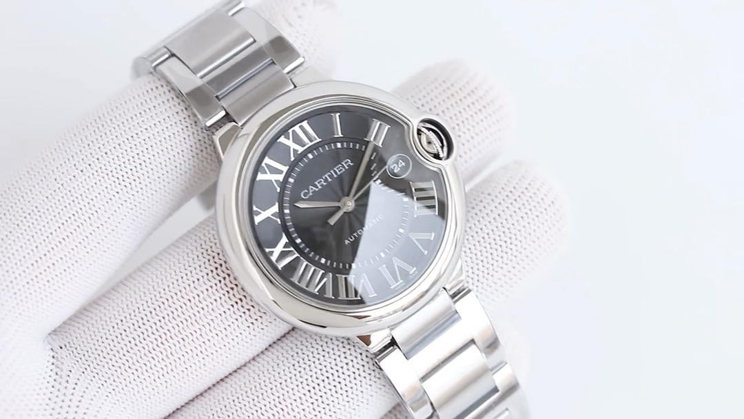 Cartier Ballon Bleu 40mm Automatic Stainless Steel Watch, Dark Grey Dial