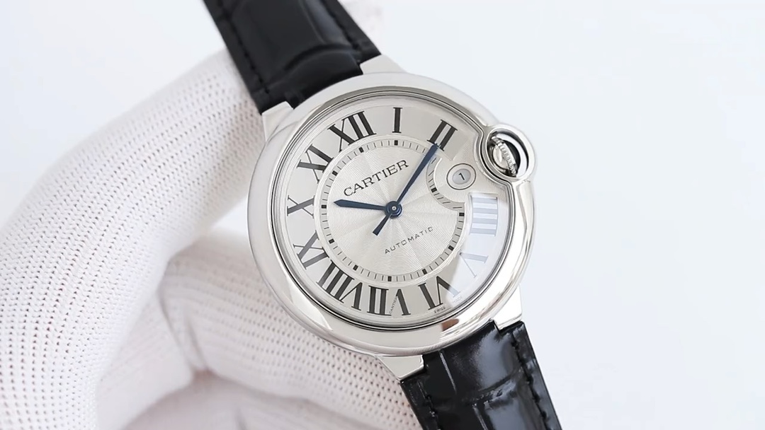 Cartier Ballon Bleu 40mm Watch - Stainless Steel, Leather Strap, Swiss Movement