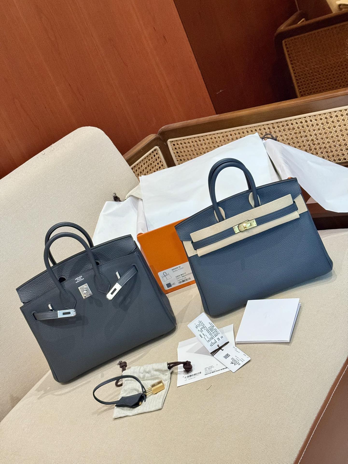 Hermes Birkin 25 Blue-grey 25 handbag everyday