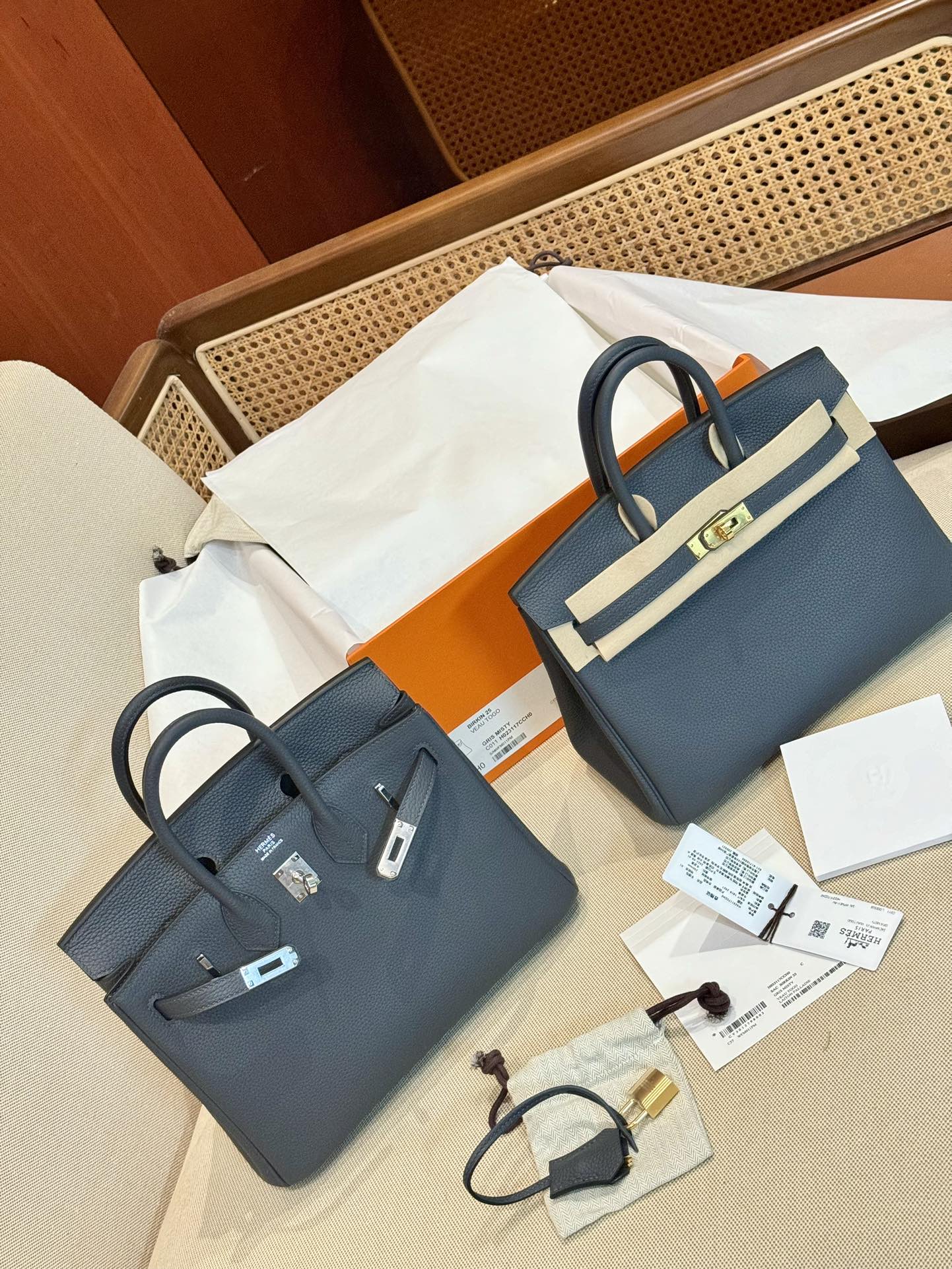 Hermes Birkin 25 Blue-grey 25 handbag everyday