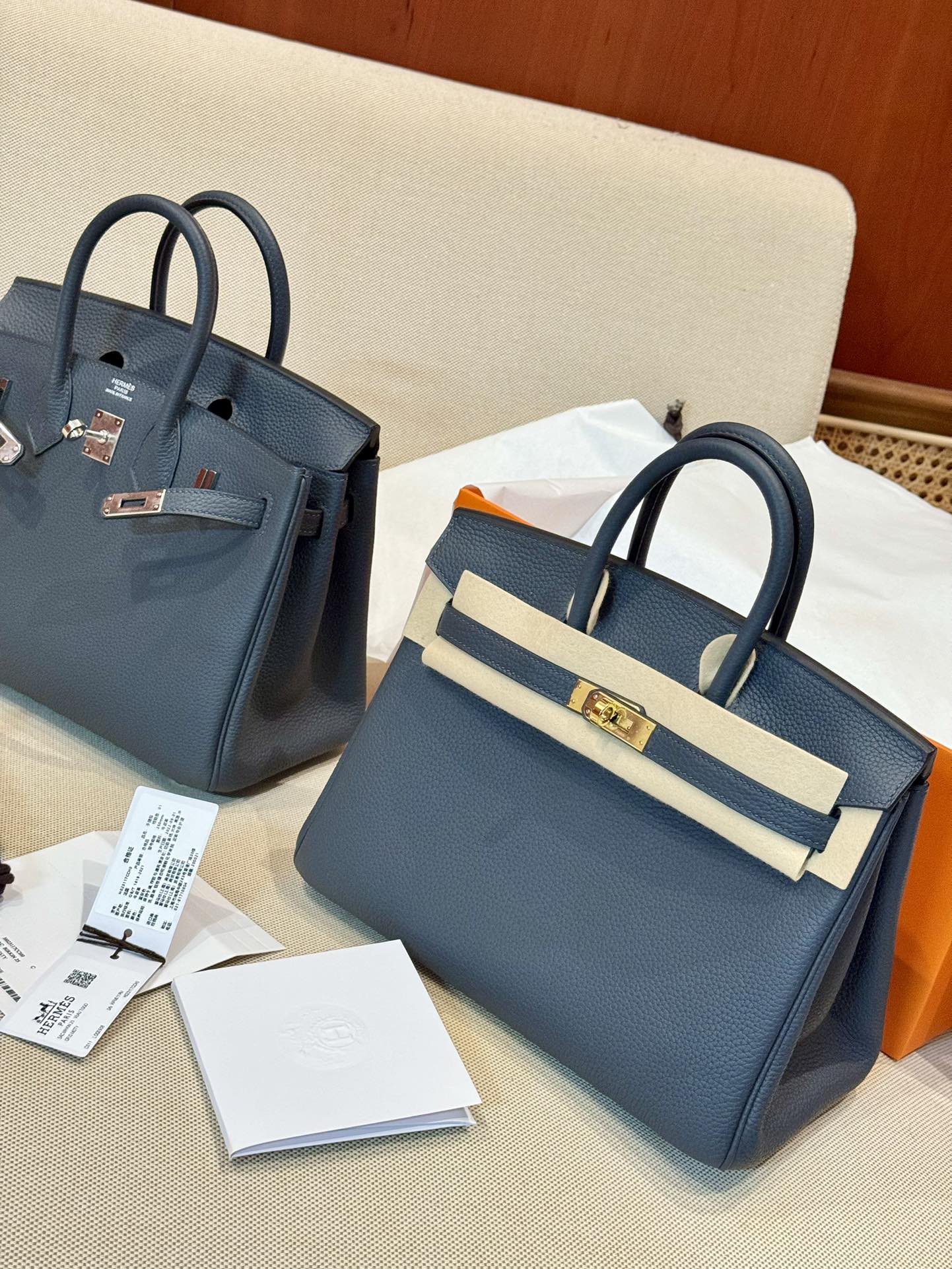 Hermes Birkin 25 Blue-grey 25 handbag everyday