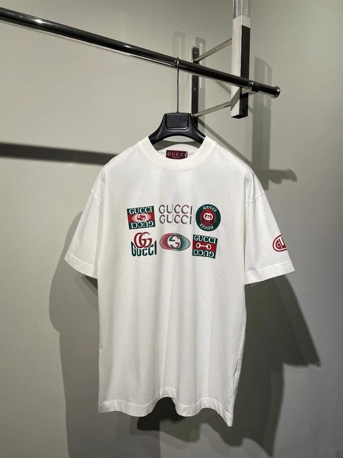 Gucci Clothing T-Shirt Best AAA+
 White Printing Unisex