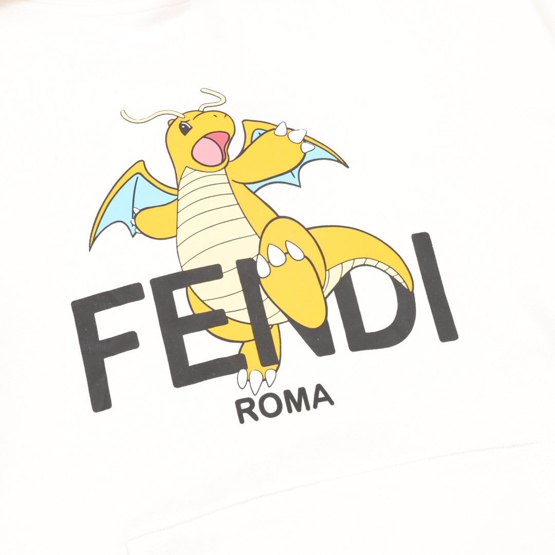 Fendi/芬迪FD x FRGMT × Pokemon 芬迪宝可梦联名款小火龙连帽卫衣