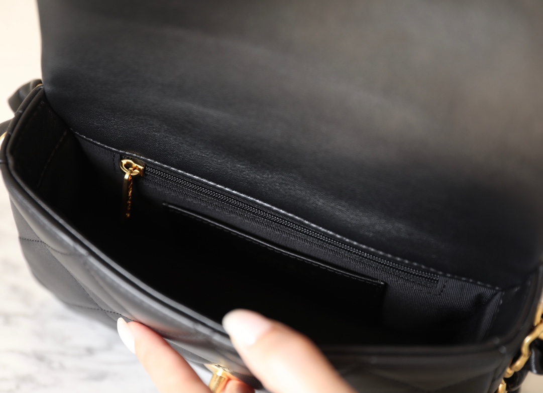 Double C Chunky Chain Flap Bag (Medium) ♥ Black - Bag 8