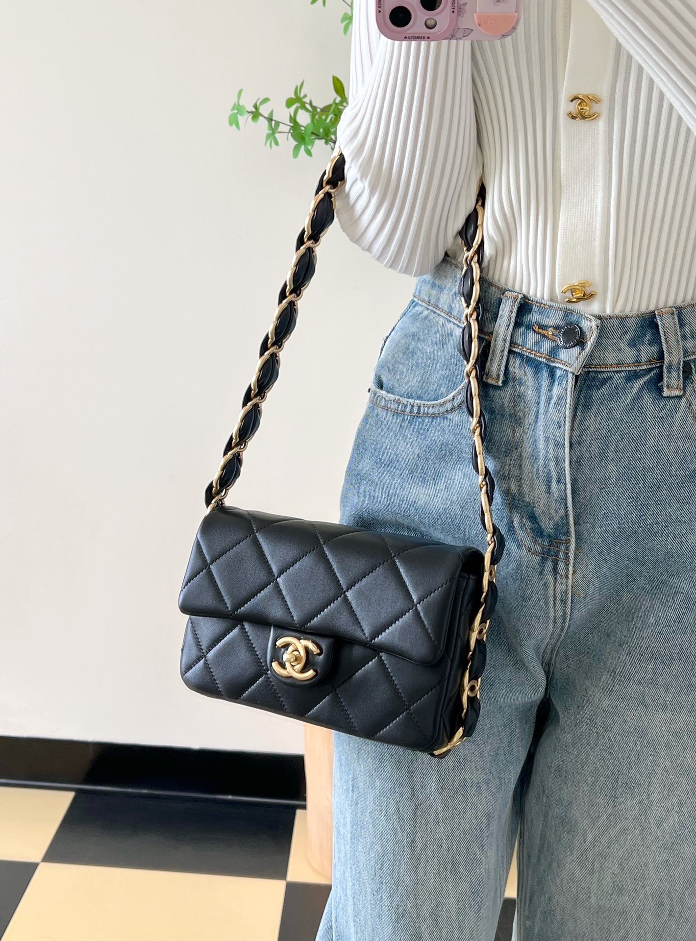 Chanel 24K Double C Chunky Chain Flap Bag - Bag