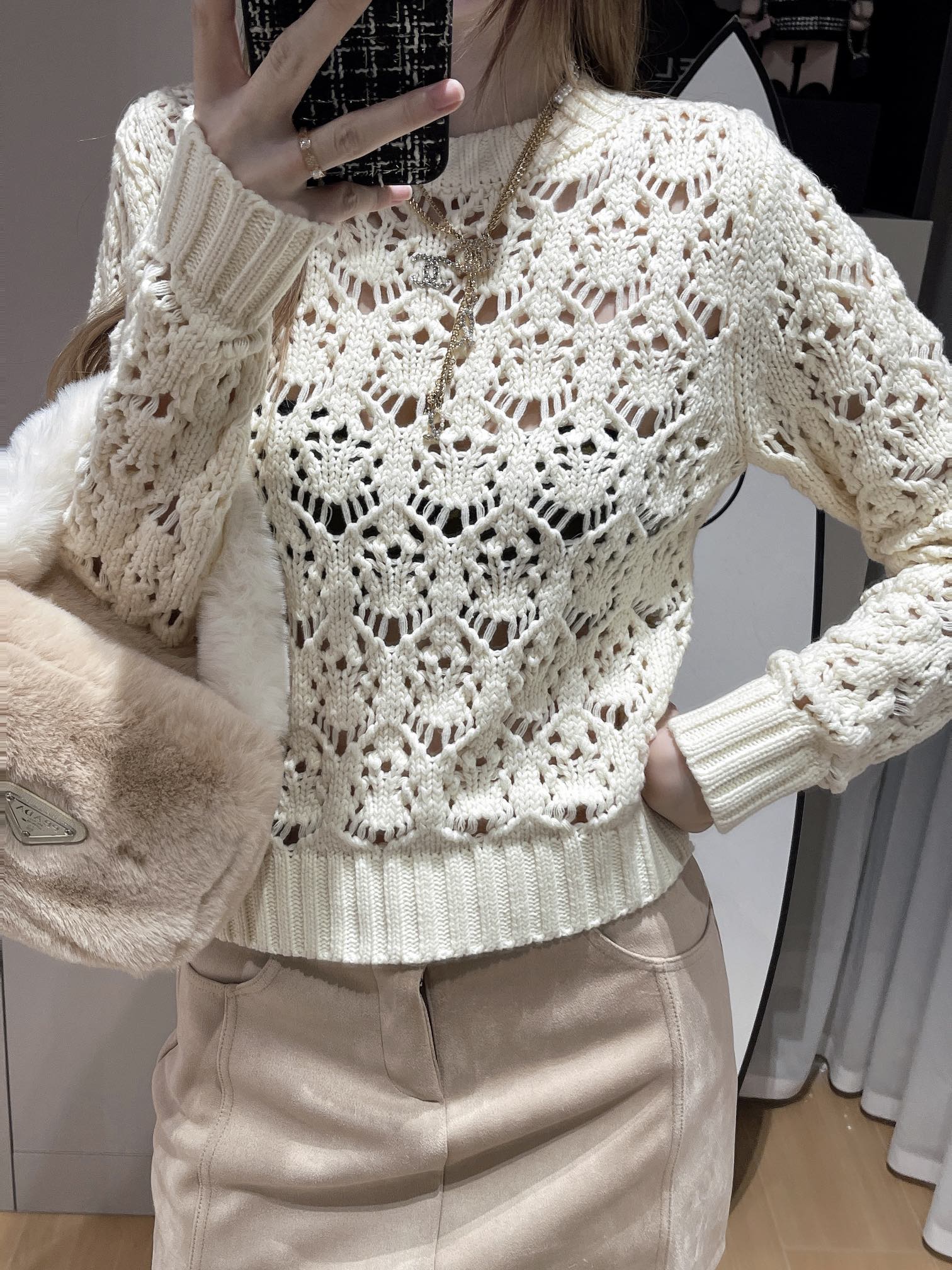 Chanel Clothing Shirts & Blouses Cheap Replica Designer
 Openwork Knitting Weave Fall Collection