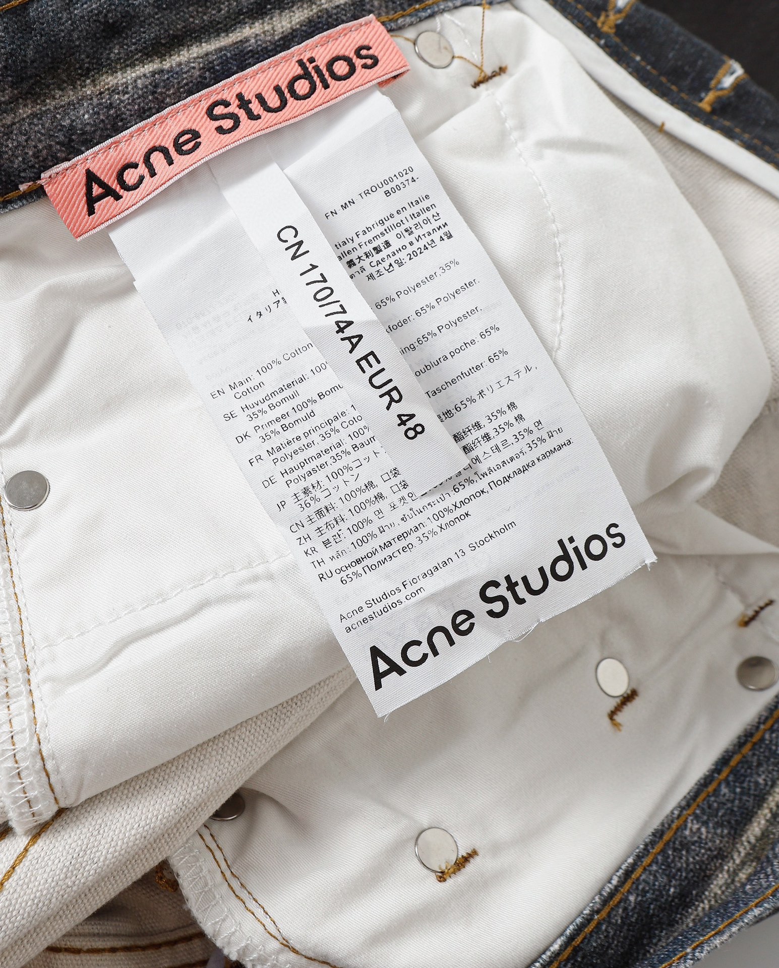 Trendy AC2024ss Jeans for Autumn and Winter in XS, S, M, L Sizes - 图片 8