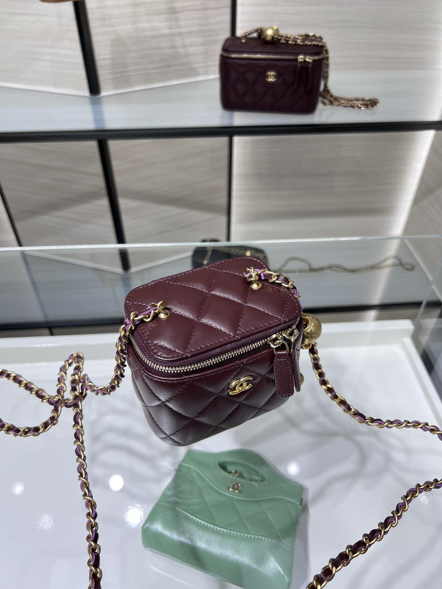 CHANEL: New Arrival: Small Classic Vanity Case with Adjustable Chain - Bag