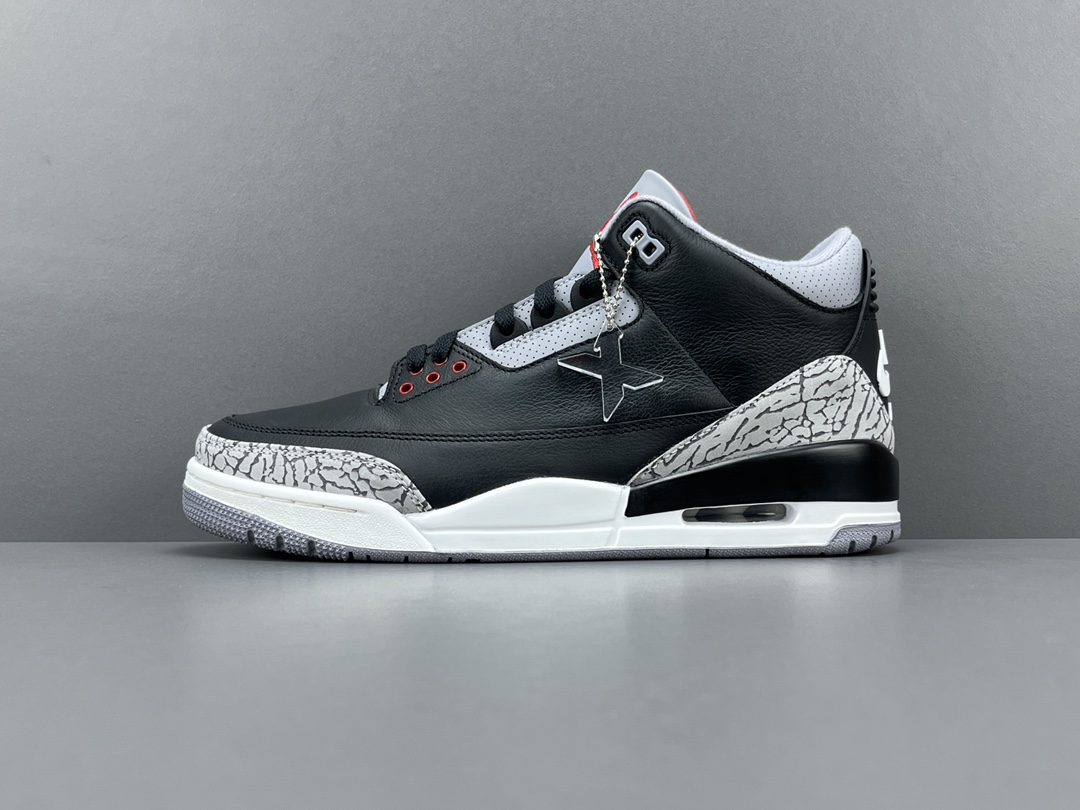 X版顶级AJ3JordanAirJordan3OG“BlackCement”舒适防滑耐磨高帮复古篮球鞋男