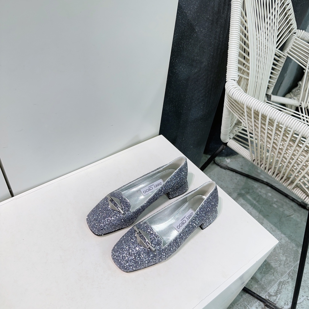 Jimmy Choo 25AW High-Quality Shoes with Gold Buttons and Diamonds, Elegant and Expensive. - 图片 6