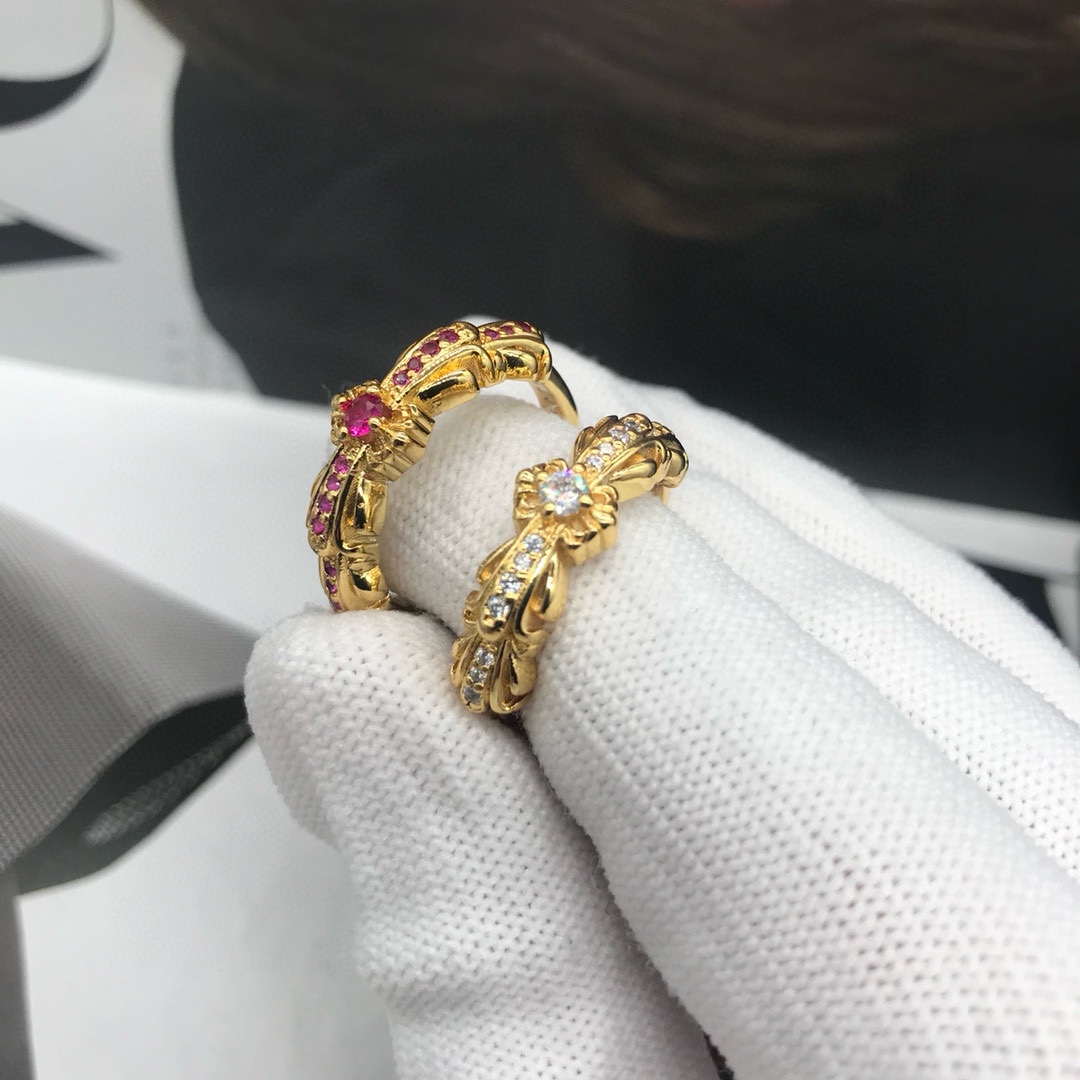 Chrome Hearts ❤️ 克罗心十字架彩钻开口戒指 2