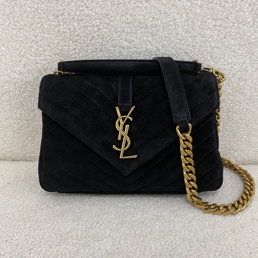 Yves Saint Laurent Messenger-Taschen Schwarz Gämse Frost Lässig