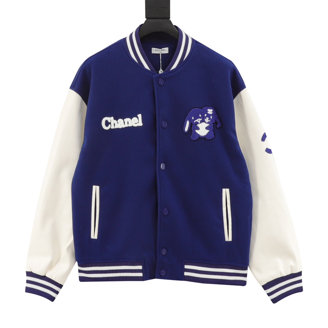 CHANEL / 香奈儿 chaqueta de béisbol con bordado de felpa y parches. Consejo: se recomienda lavar a mano o en seco. Este añ…