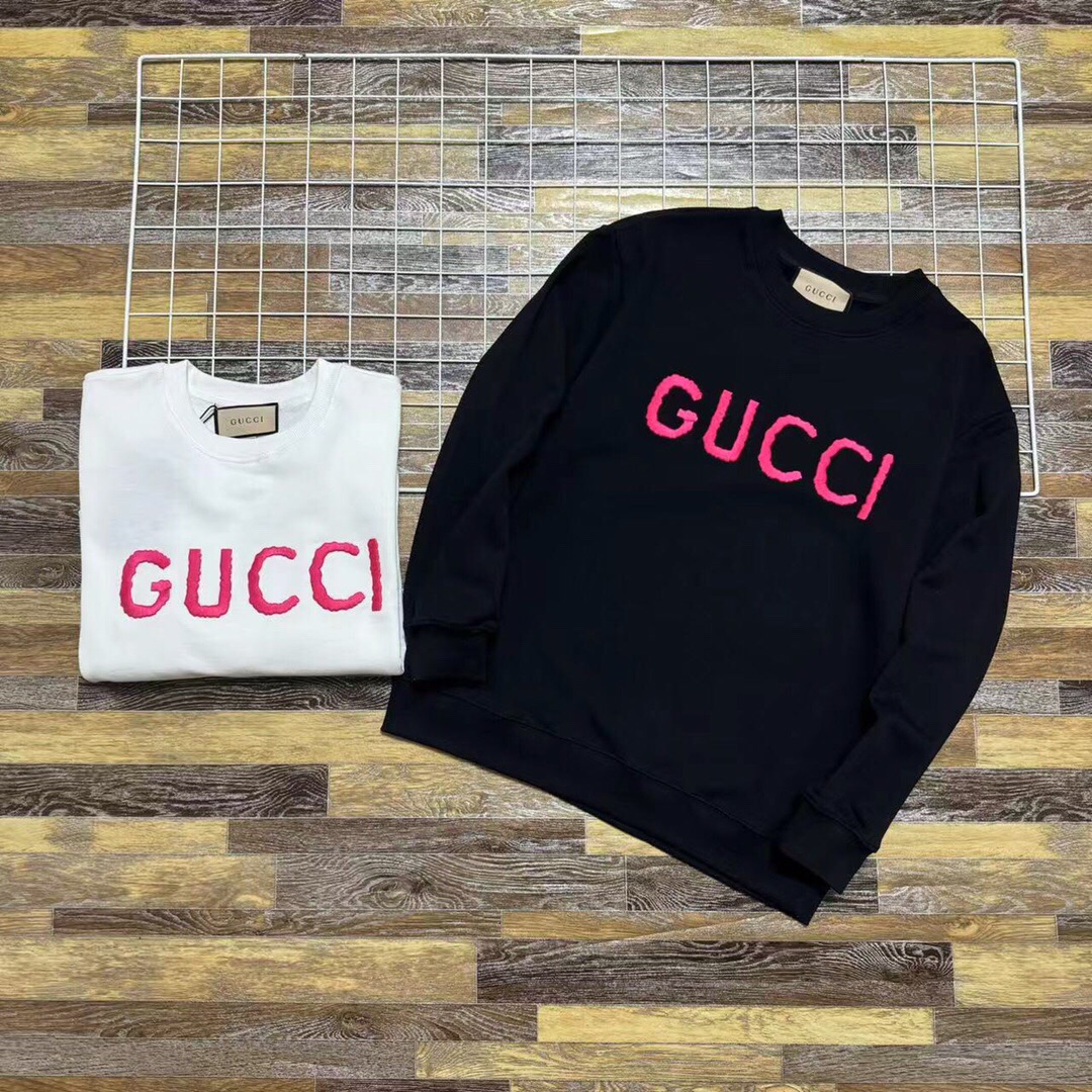 Gucci 2024 Pink Embroidered Logo Cotton Crew Neck Sweatshirt for Men and Women 4 i1729522283 340 2