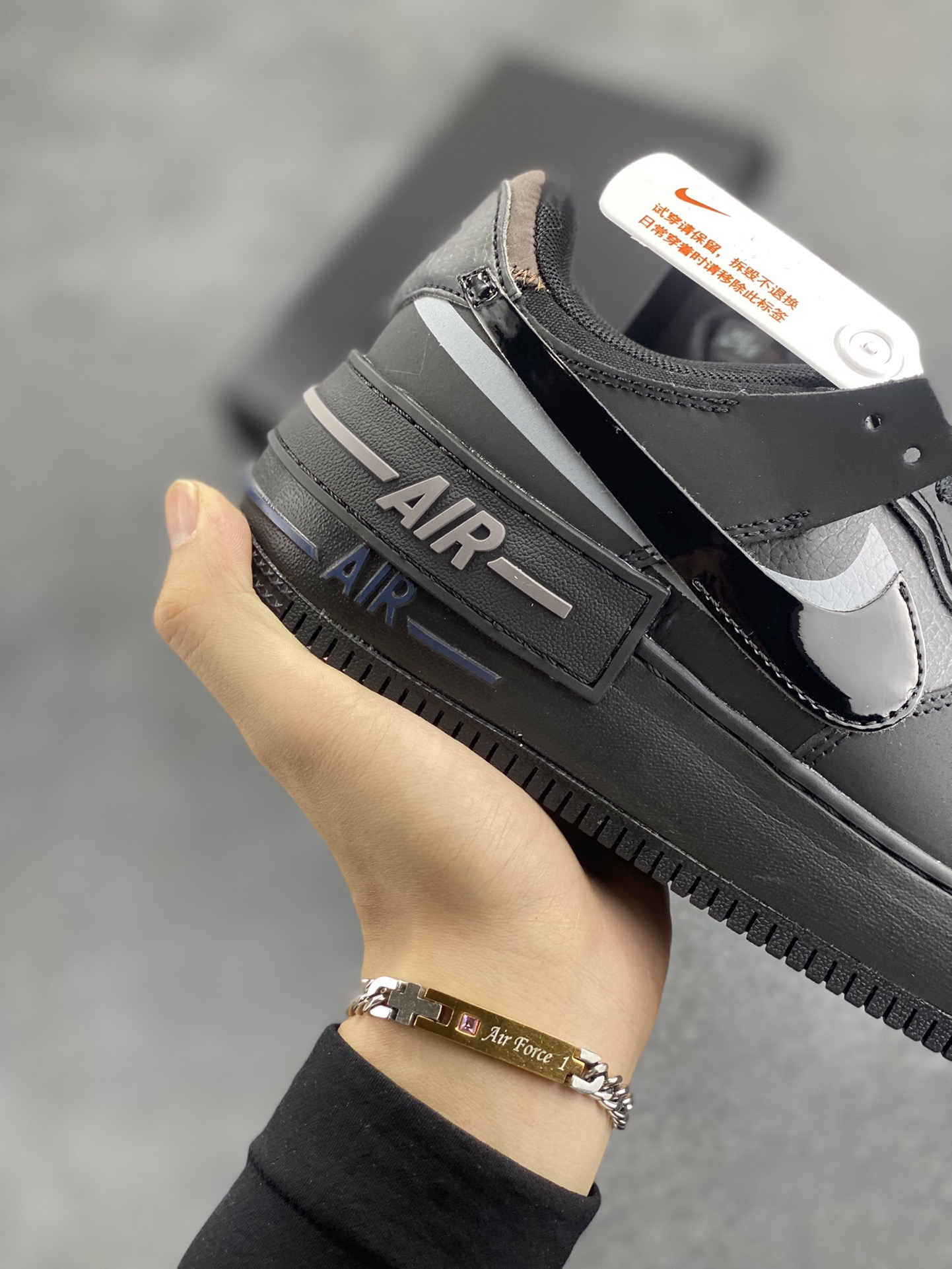 图片[6]-NK Air Force 1 Shadow 轻量增高低帮百搭板鞋\”拼接马卡龙\” 全新少女系解构主义设计双层轻量EVA发泡中底+防滑RB橡胶外圈底鞋底 原楦头原纸板 打造纯正空军版型 专注外贸渠道 全掌内置蜂窝气垫 原盒配件 原厂中底钢印、拉帮完美 货号：FB7582-001 尺码：35.5 36 36.5 37.5 38 38.5 39 40-选品中心