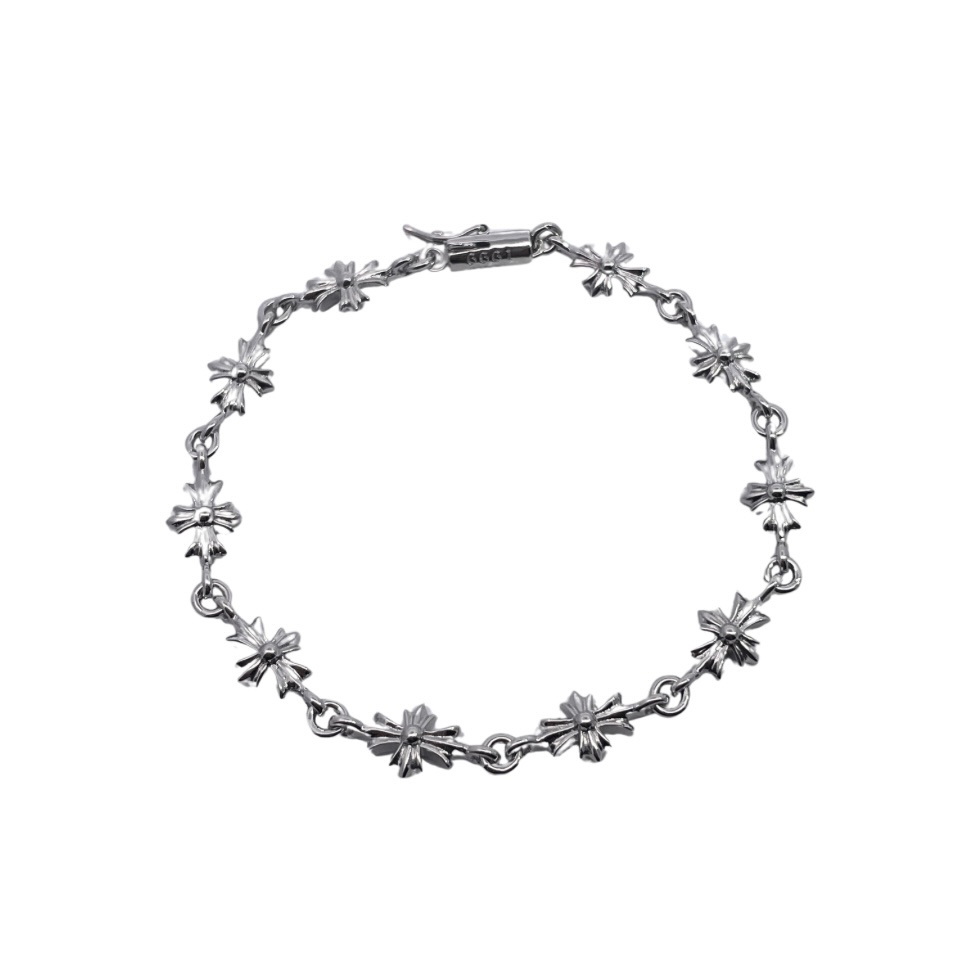NO:114095,Croxin Plating stone-set cross bracelet Sterling silver Plating Plating hand-set cross elements White diamond Fashion matching size: 16.18.20cm, jewelry quality, chrome hearts, bracelet, pure silver19860909克罗心 镀白金镶石十字手链 纯银材质 镀白金 手工镶嵌 十字花元素 白钻 时尚搭配 size:16.18.20cm,饰品精品,chrome hearts,bracelet,pure silver,Jewelry